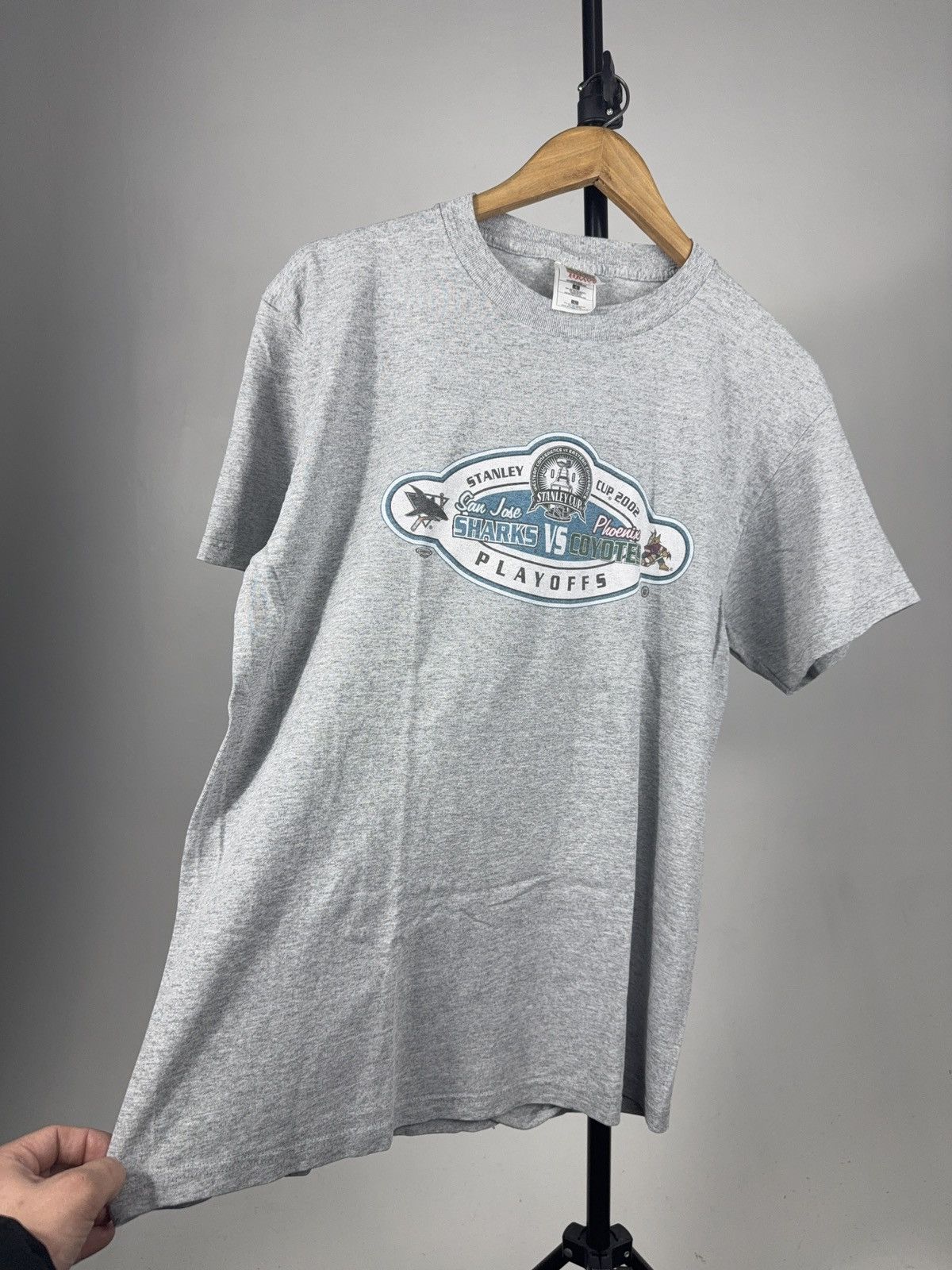 NHL Vintage 2002 NHL Stanley Cup Playoffs Sharks Coyotes 00s Tee Size US M / EU 48-50 / 2 - 9 Thumbnail