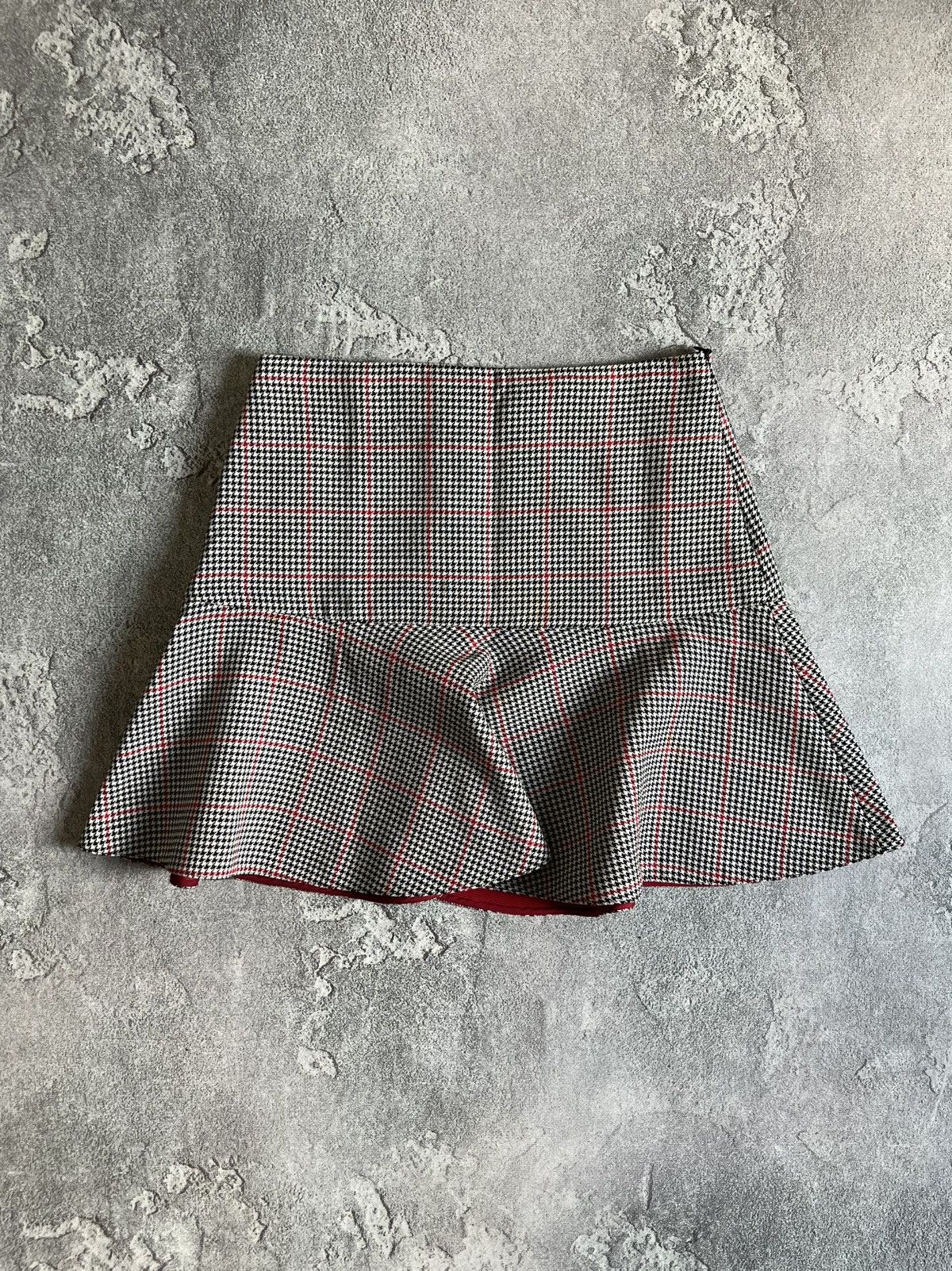 RED Valentino Red Valentino Tweed Zip Skirt A-Line Check Pleated Italy 44 Size 30" / US 8 / IT 44 - 1 Thumbnail