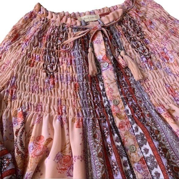 Other Altar'd State Boho Flowy Romantic Floral Print Pleated Tunic Size S / US 4 / IT 40 - 6 Thumbnail