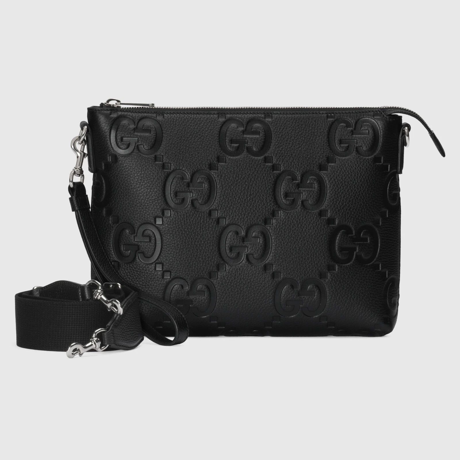 Gucci GUCCI Medium Jumbo GG Black Leather Messenger Bag Size ONE SIZE - 3 Thumbnail