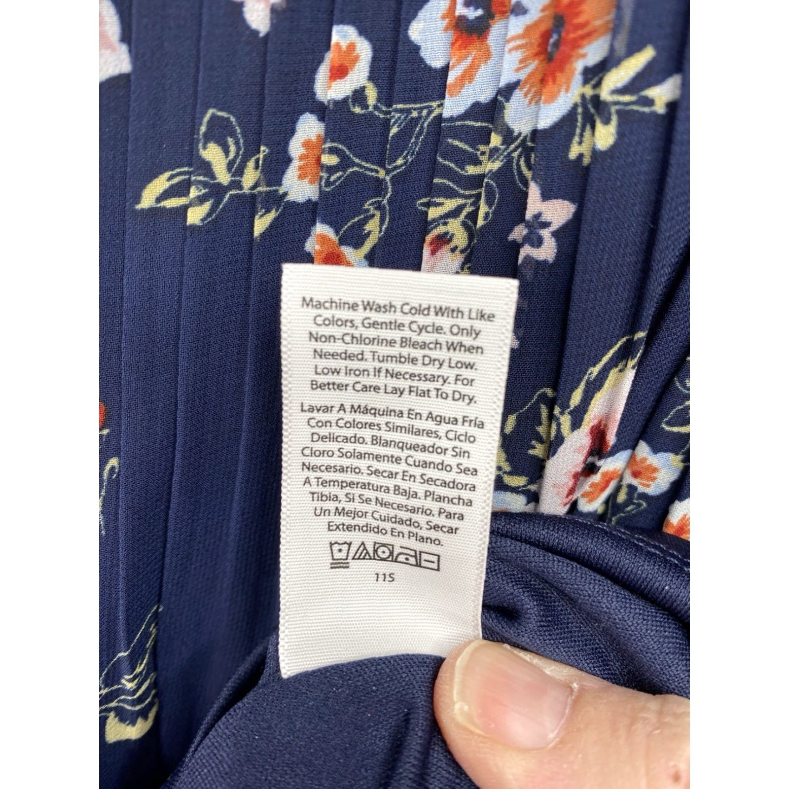 Vintage Time & Tru Dress XL 16/18 Floral Blue Boho Hippie Ruffle Lined Mini Chiffon Polyester Round Neck Balloon Sleeve Pullover Casual Women's Size XL / US 12-14 / IT 48-50 - 7 Thumbnail