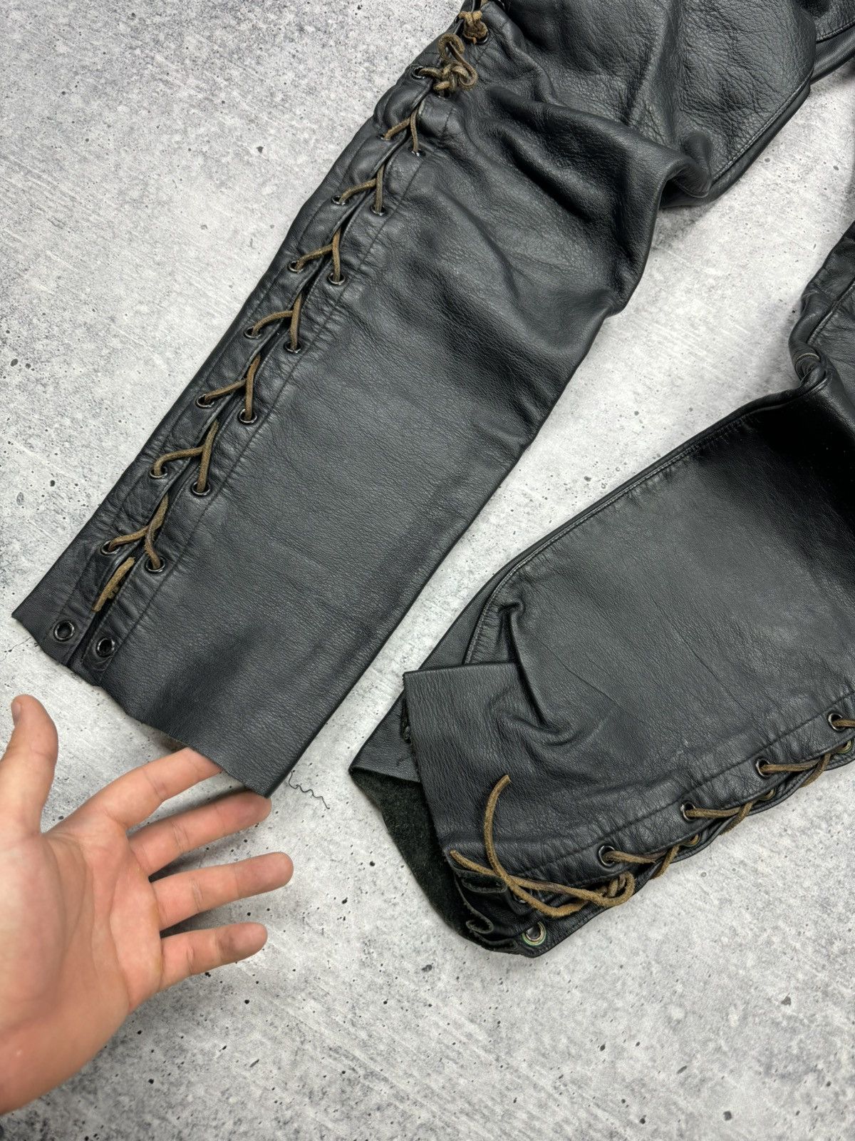 Genuine Leather × Vintage Vintage 90’s Y2K Style Casual Cowboy Genuine Leather Pants Size US 31 - 6 Thumbnail