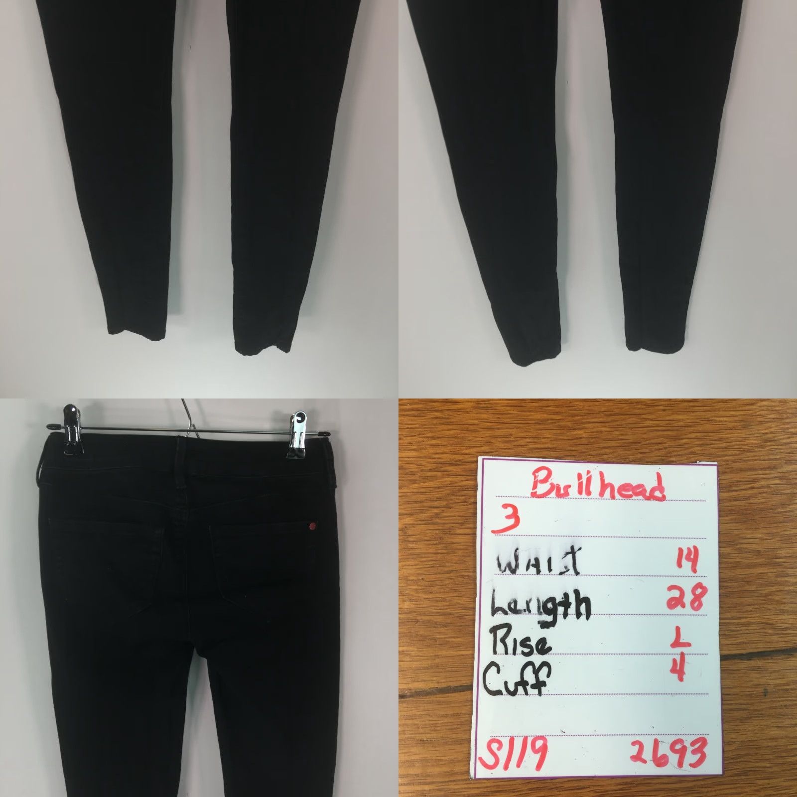 CO Bullhead Denim Co Womens Jeans Casual Straight Black Denin Size 3 Size 26" / US 2 / IT 38 - 8 Thumbnail