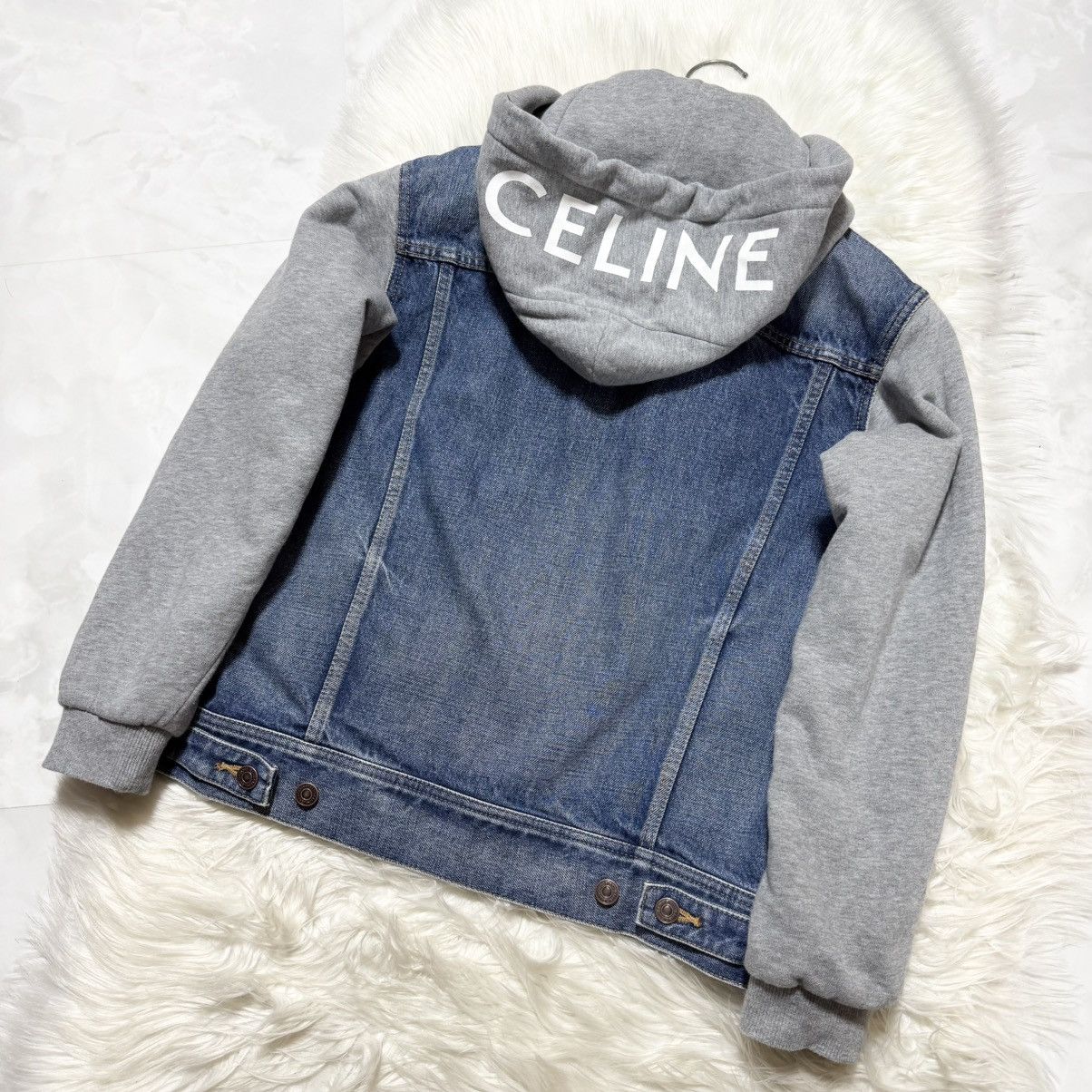 Celine Celine Union Wash Hooded Sweat Docking Trucker Denim Jacket Size XS / US 0-2 / IT 36-38 - 10 Thumbnail