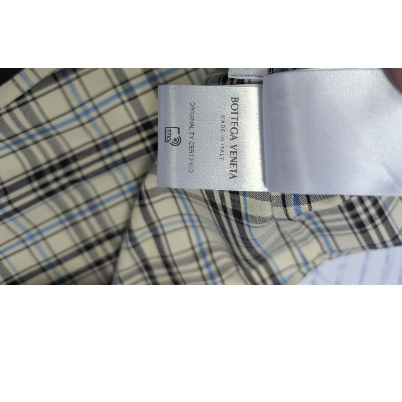 Bottega Veneta o1rshd1 Bold Check Composition Cotton Shirt Chalk / Fondant Size US M / EU 48-50 / 2 - 21 Thumbnail