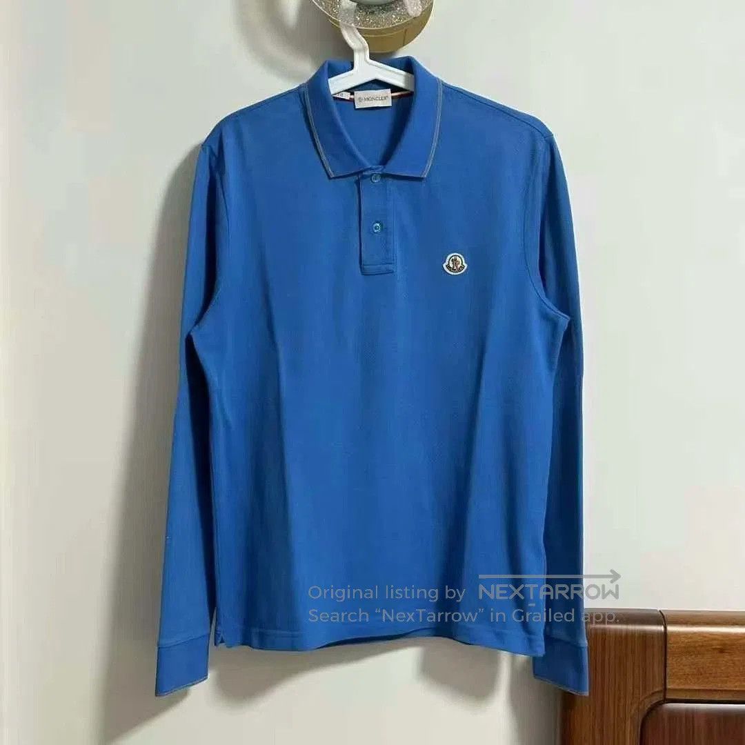 Moncler moncler long sleeve polo shirt in blue. Size US M / EU 48-50 / 2 - 1 Thumbnail