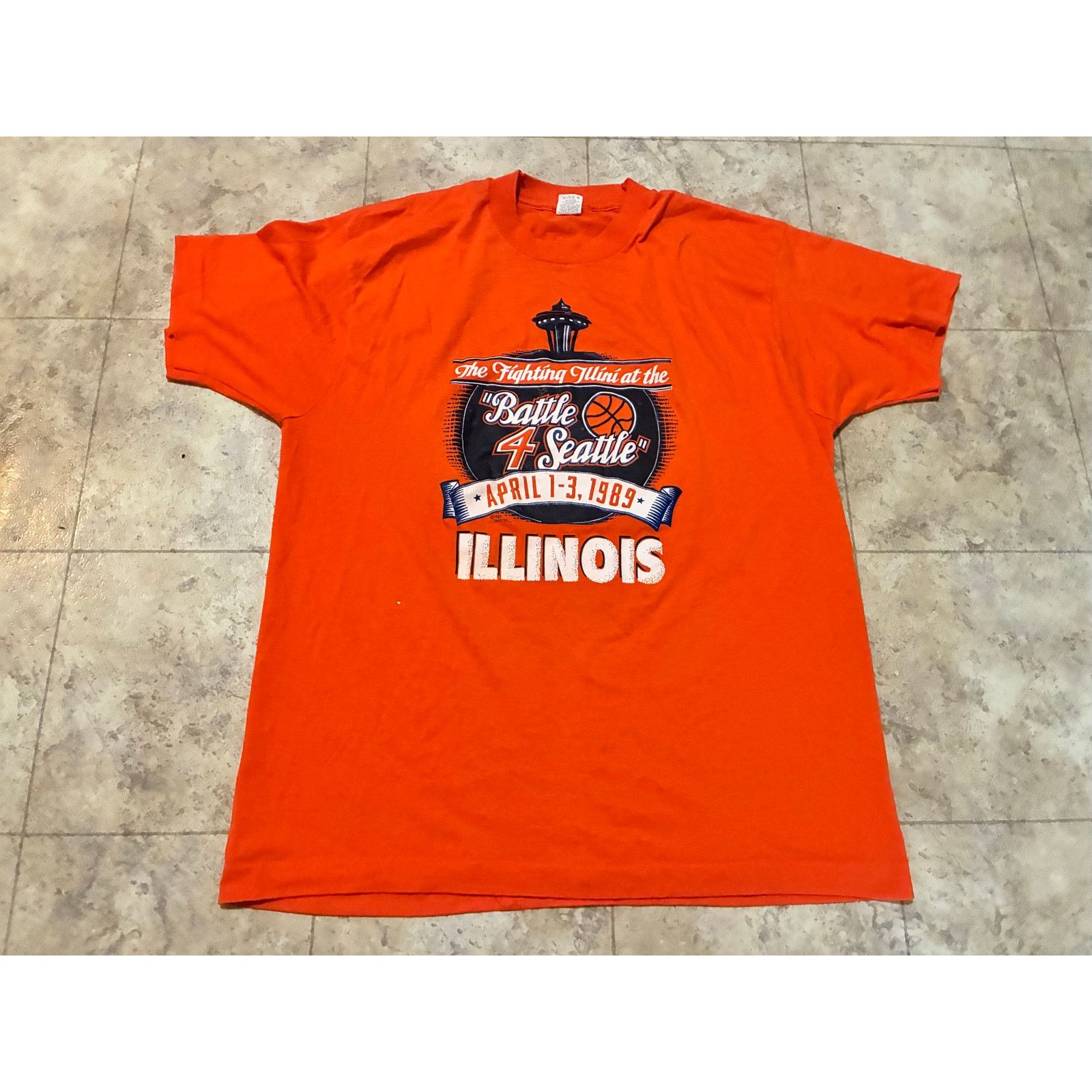Other Vintage 1989 Fighting Illini Orange XL T-Shirt Screen Stars Size US XL / EU 56 / 4 - 2 Thumbnail