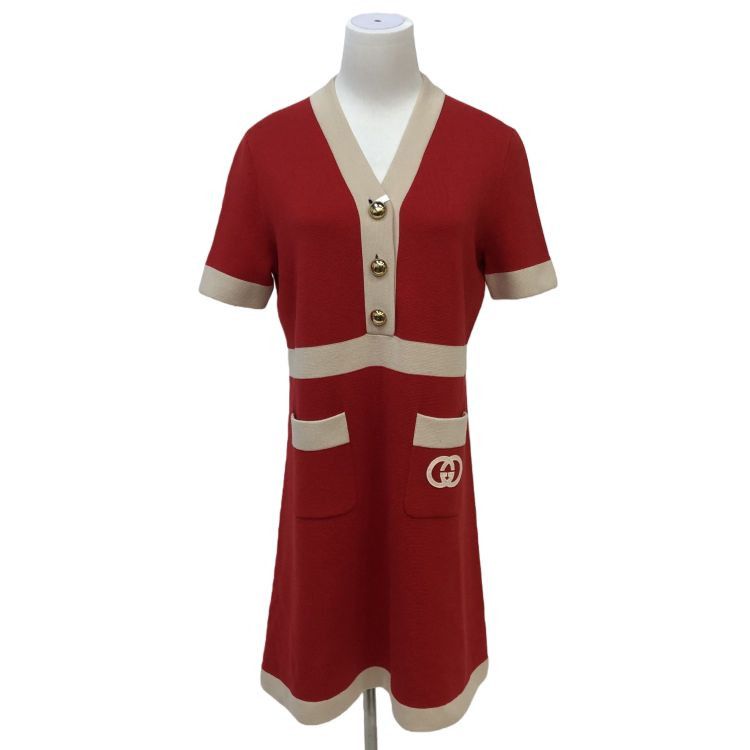 Gucci Gucci GG Logo Knit Dress Size L Size L / US 10 / IT 46 - 1 Thumbnail