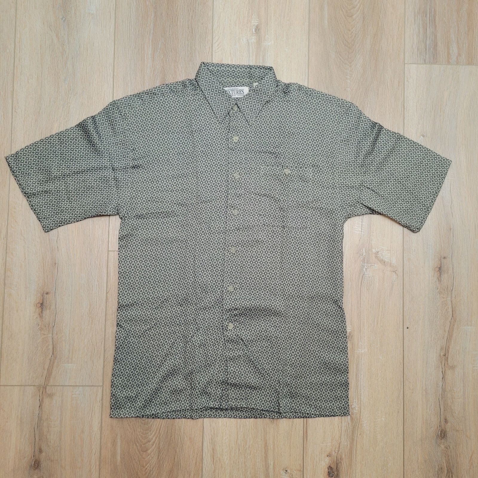 Natural Issue Natural Issue Shirt M VTG 90s Rayon Boxy Oversized Geometric Size US M / EU 48-50 / 2 - 1 Thumbnail