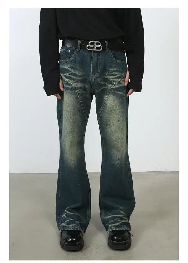 Japanese Brand Asaoka x Itou patchwork straight distressed flared jeans Size US 32 / EU 48 - 1 Thumbnail