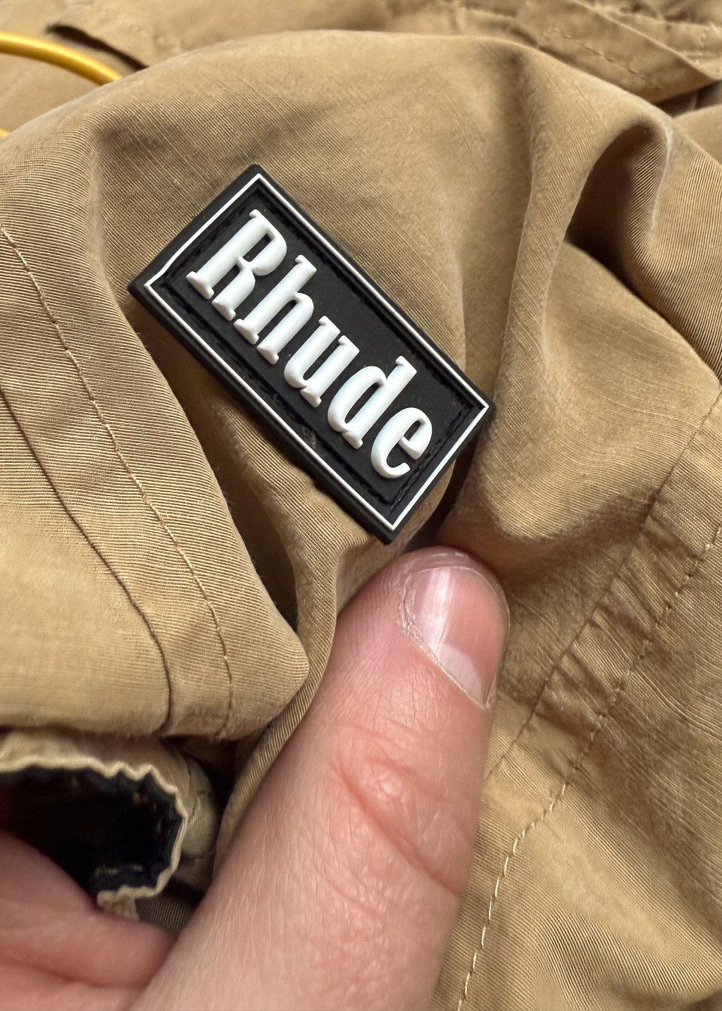 Rhude Rhude Fighter Flight Beige Cotton Blend Drawstring Shorts Size US 36 / EU 52 - 4 Thumbnail