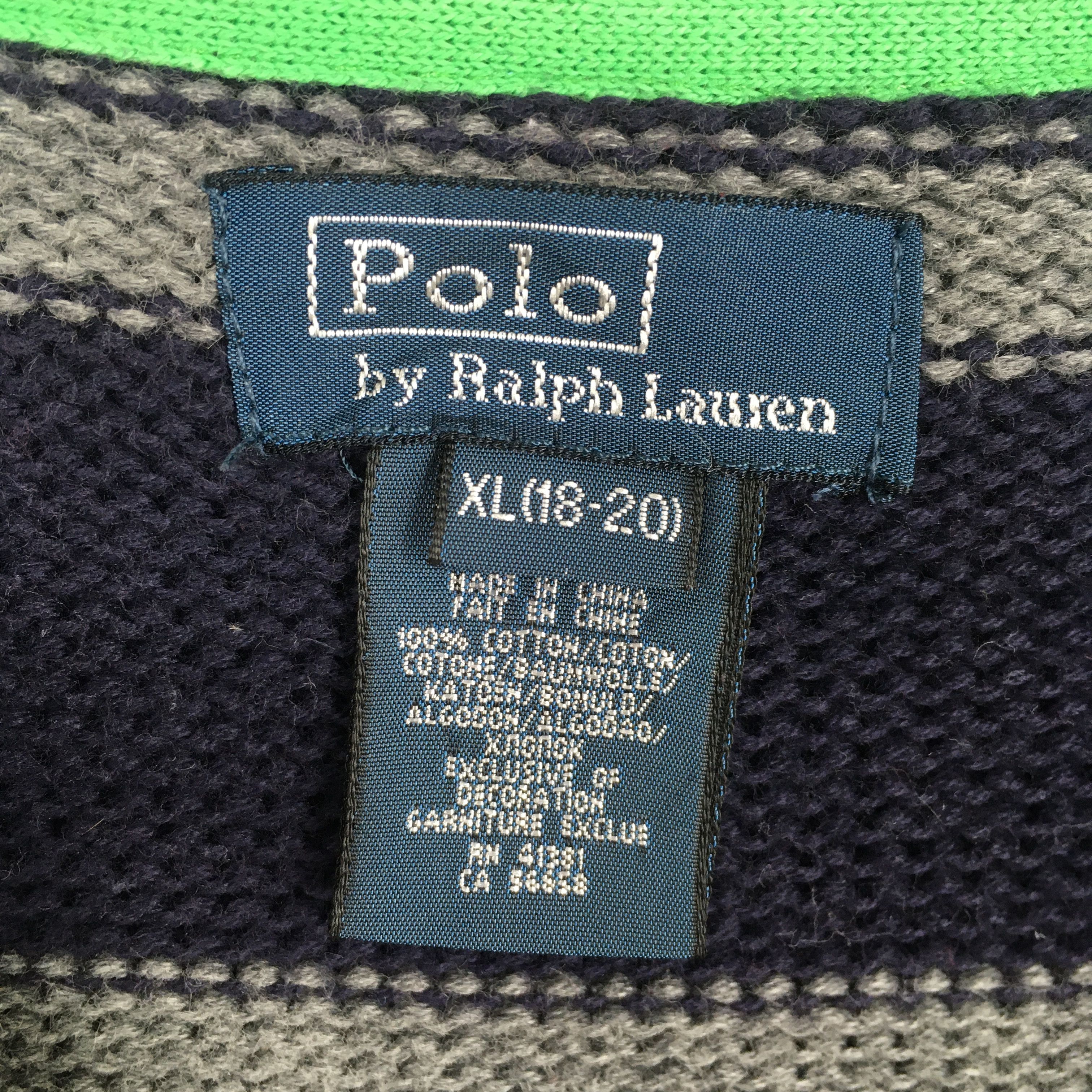 Polo Ralph Lauren × RRL Ralph Lauren × Ralph Lauren Vintage Polo Ralph Lauren Zipper Striped Sweatshirt Small Size US S / EU 44-46 / 1 - 5 Thumbnail