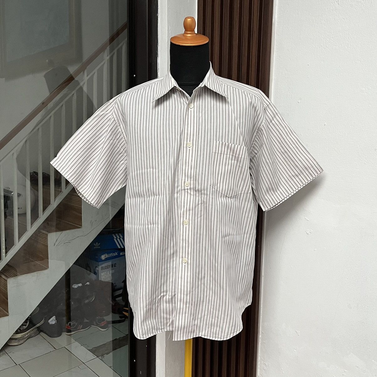 Issey Miyake Vintage 90s ISSEY MIYAKE Buttom Ups Shirt Striped Size US L / EU 52-54 / 3 - 1 Thumbnail