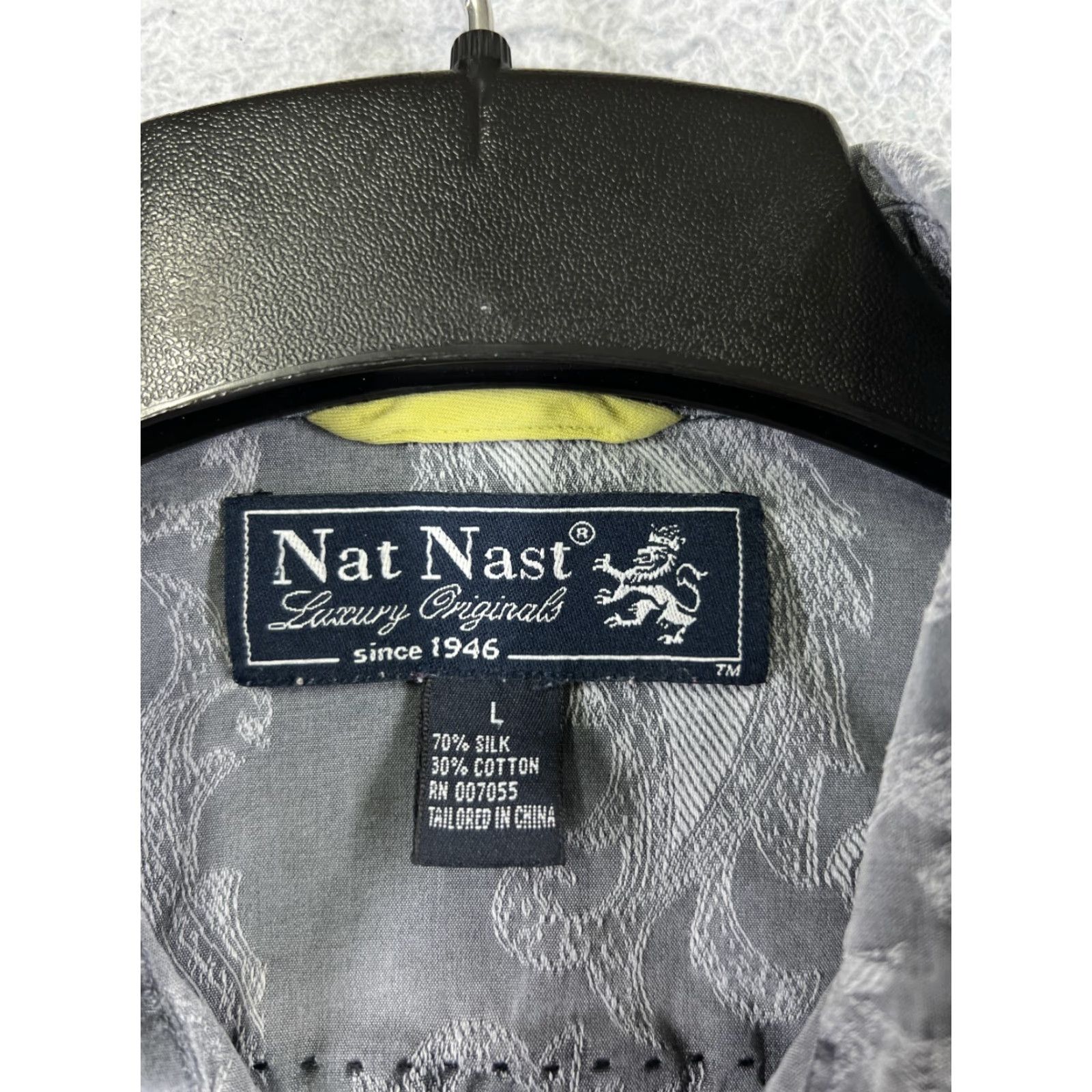 Nat Nast Nat Nast Shirt Mens Large Gray Paisley Silk Cotton Blend Button Up Pocket Size US L / EU 52-54 / 3 - 7 Thumbnail