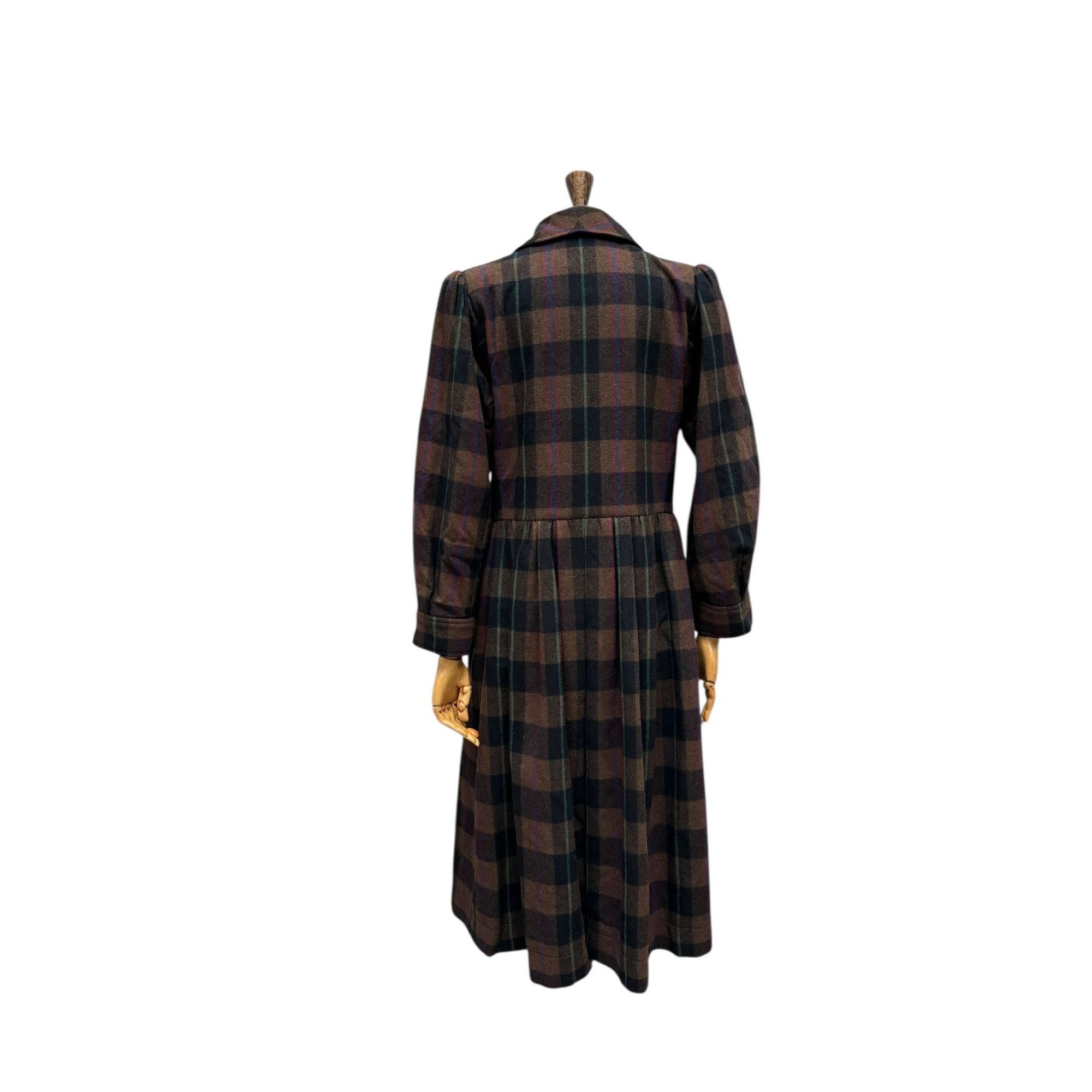 Yves Saint Laurent FW 1976 Brown & Black Checkered Plaid Wool Coat Size M / US 6-8 / IT 42-44 - 4 Thumbnail
