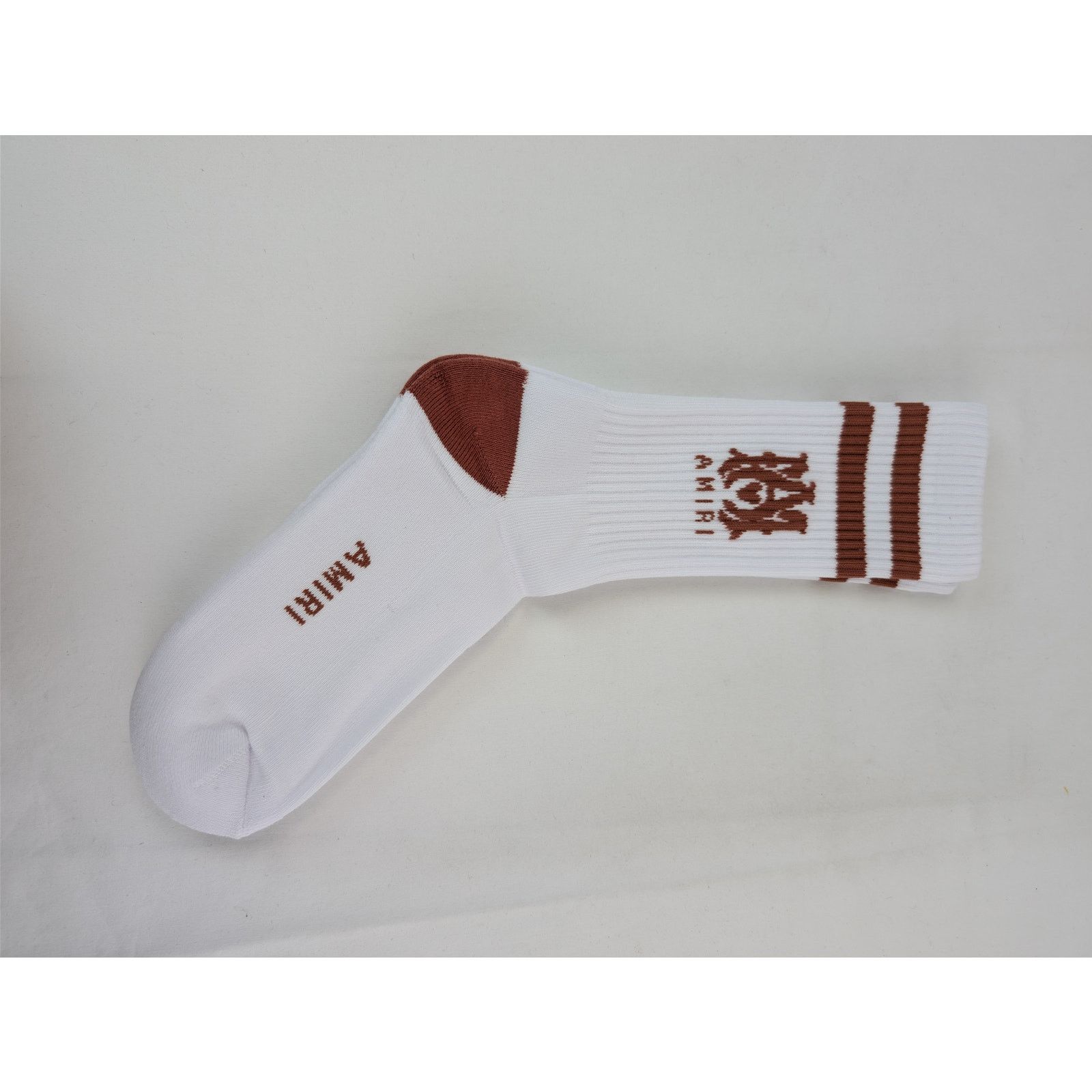 Amiri o1rshd1 Size: 43-44 / MA Stripe Socks in White / Cork Size ONE SIZE - 5 Thumbnail