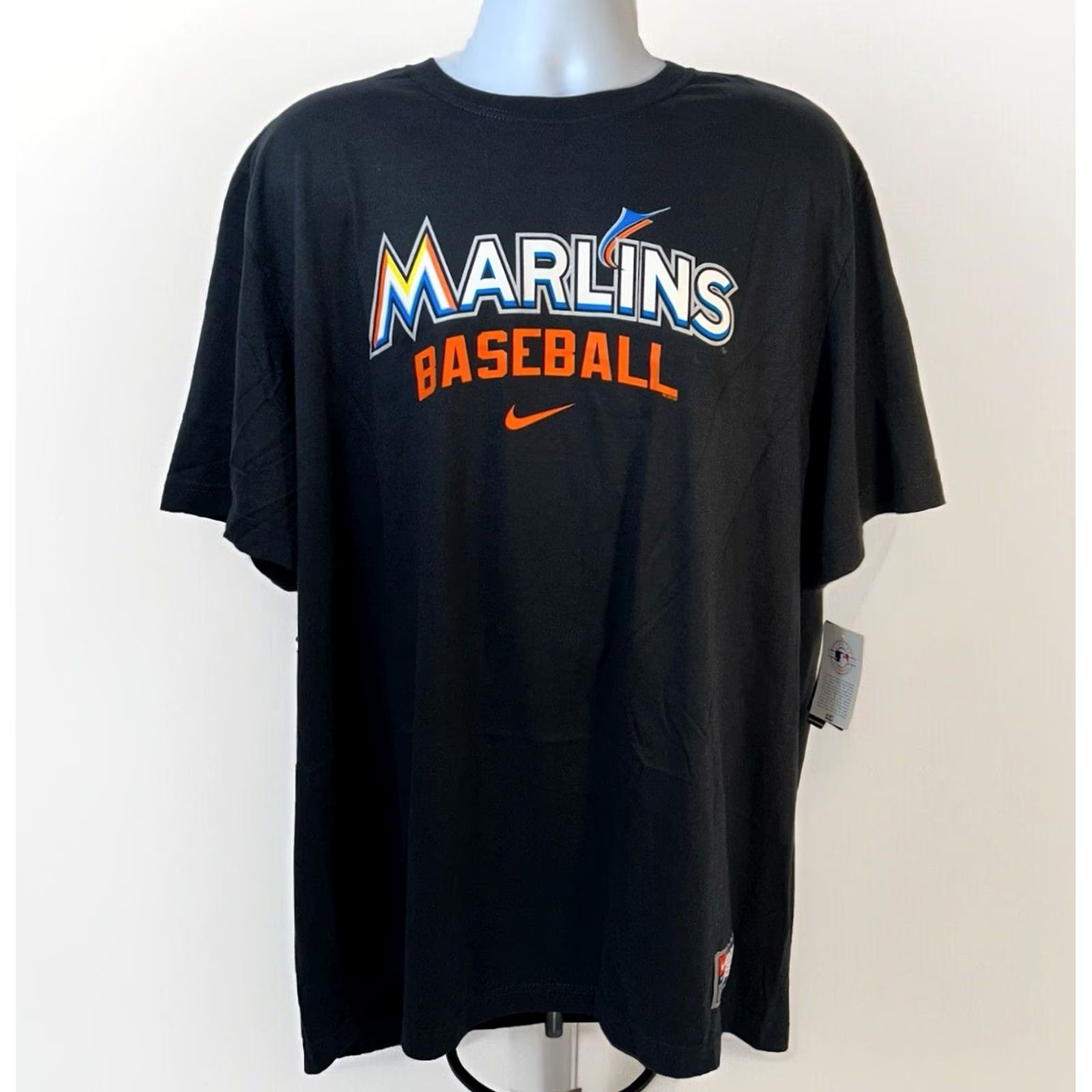Nike Nike Miami Marlins Shirt Men 3XL Black Logo Baseball Short Sleeve Modern Crew Neck NWT Dead Stock 2012 Size US XXL / EU 58 / 5 - 3 Thumbnail
