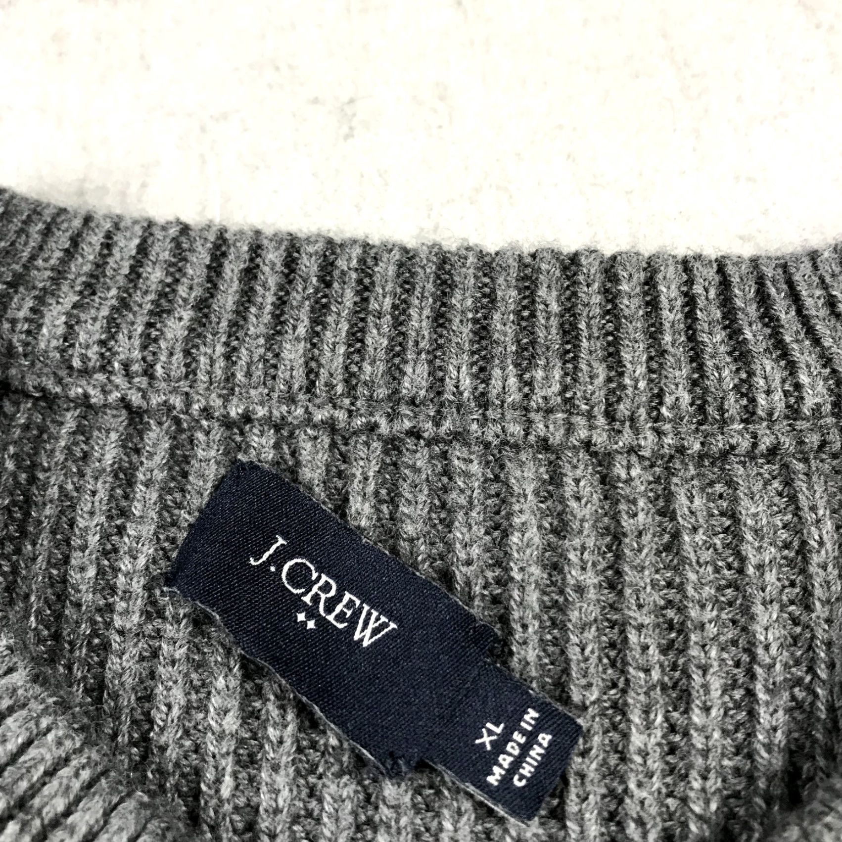 J.Crew J.CREW Sweater Mens XL Gray Brown Ribbed Heavy 100% Cotton Crewneck Knit Shirt Size US XL / EU 56 / 4 - 4 Thumbnail