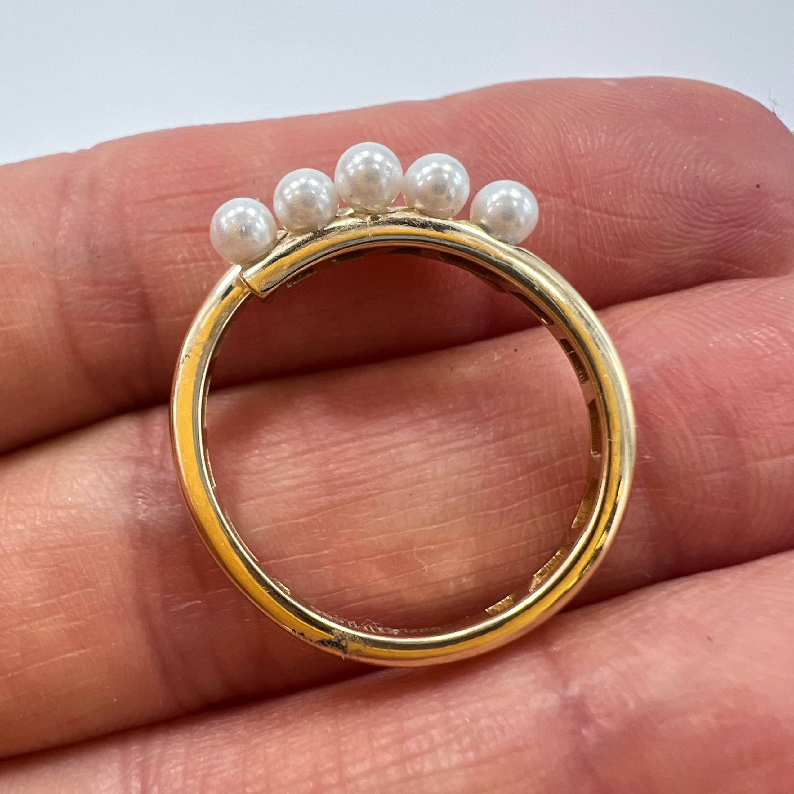Other New Women’s 14K Solid Gold Ring Pearls Stones Gift Size 7.5 Size ONE SIZE - 7 Thumbnail