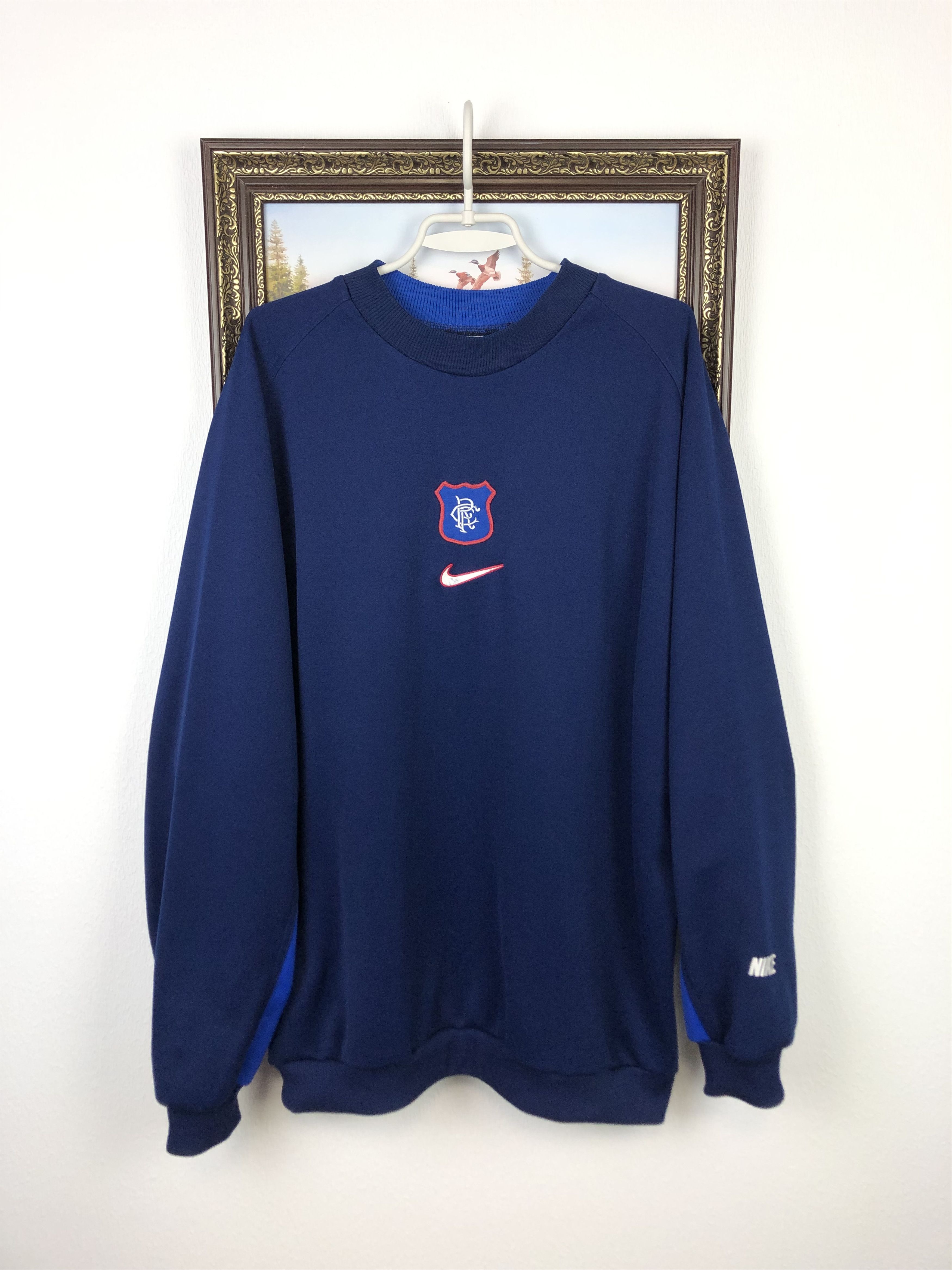 Nike Vintage Nike Glasgow Rangers Football Sweatshirt Jacket Size US XL / EU 56 / 4 - 1 Thumbnail