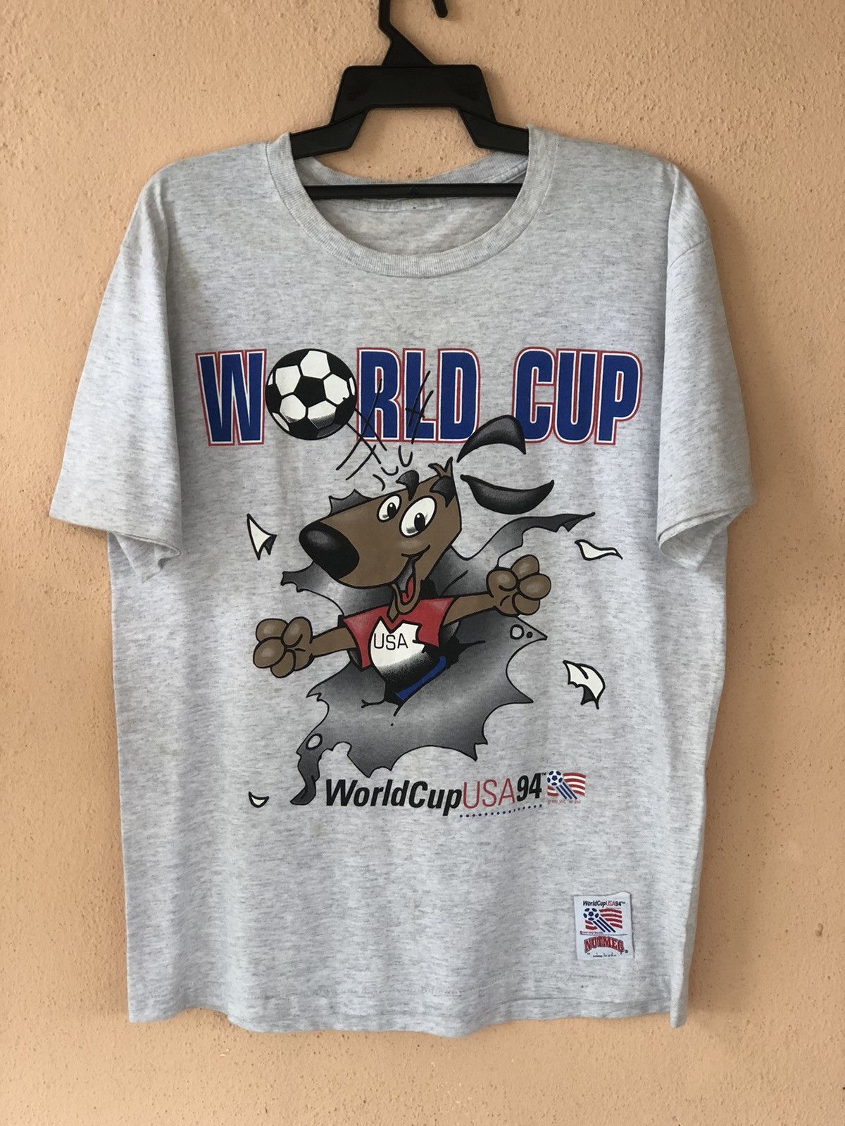 image of Vintage 90's Usa World Cup 1994 Nutmeg Tee in Light Grey, Men's (Size Large)