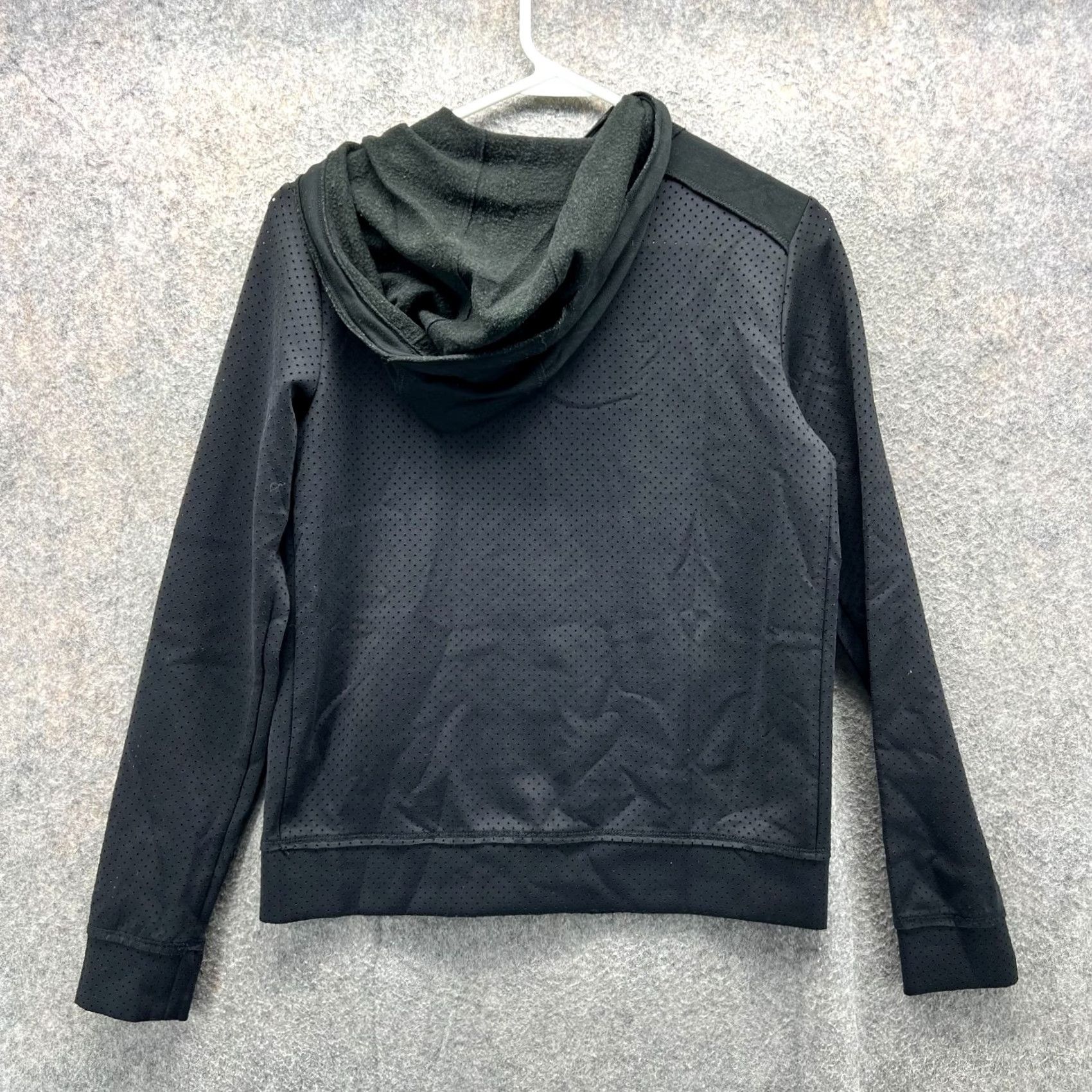 Elie Tahari VINTAGE Elie Tahari Sport Hoodie Womens XS Black Full Zip Perforated Athletic Jacket Size XS / US 0-2 / IT 36-38 - 2 Thumbnail