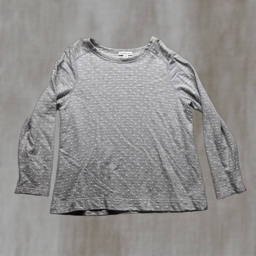 Coldwater Creek Coldwater Creek Pokka Dot Grey Long Sleeve Lightweight Pullover Sweater Women XL Size XL / US 12-14 / IT 48-50 - 1 Thumbnail