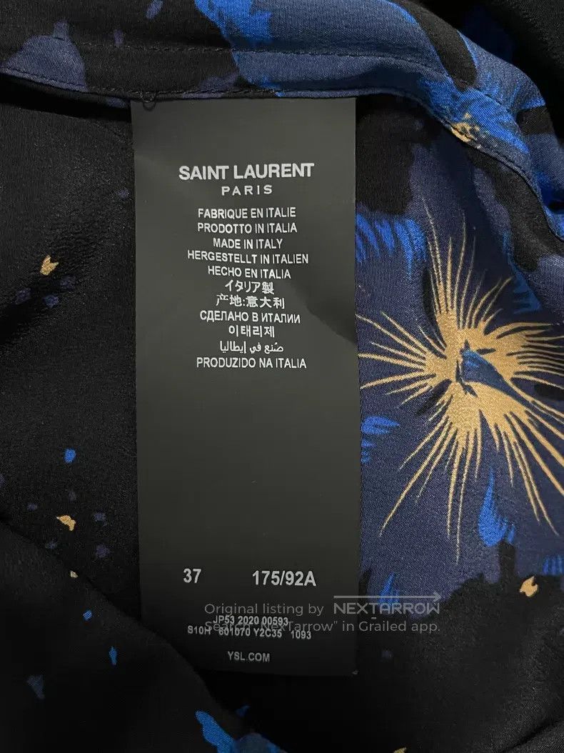 Saint Laurent Paris Saint Laurent Paris Size 37 Blue hibiscus shirt i Size US M / EU 48-50 / 2 - 5 Thumbnail