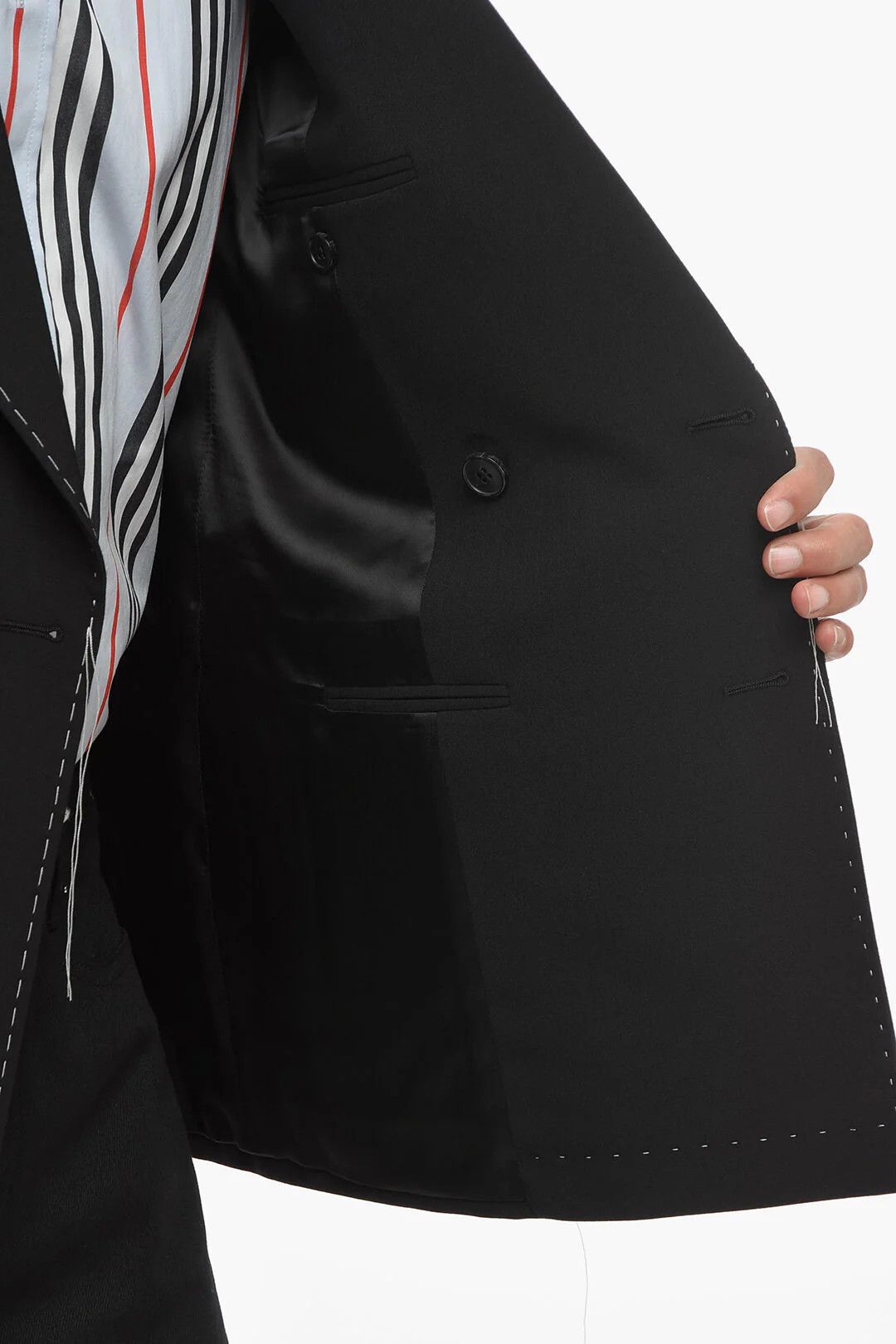 Off-White og1mm0426 Double-Breasted Wool-Blend Blazer in Black Size US M / EU 48-50 / 2 - 5 Thumbnail