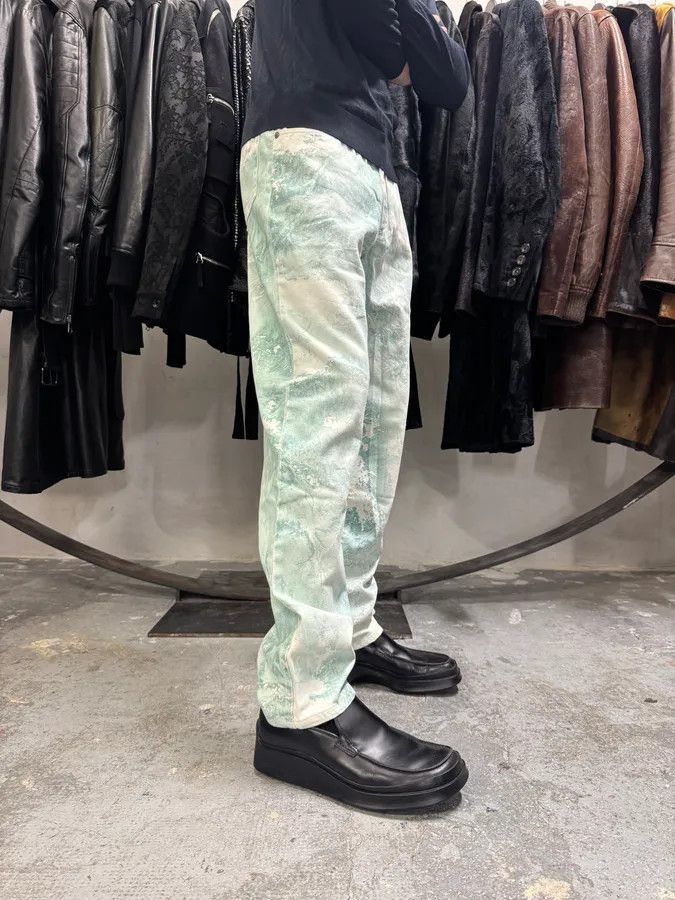 Roberto Cavalli 1990s Roberto Cavalli Aqua Green White Pants Size US 30 / EU 46 - 2 Thumbnail