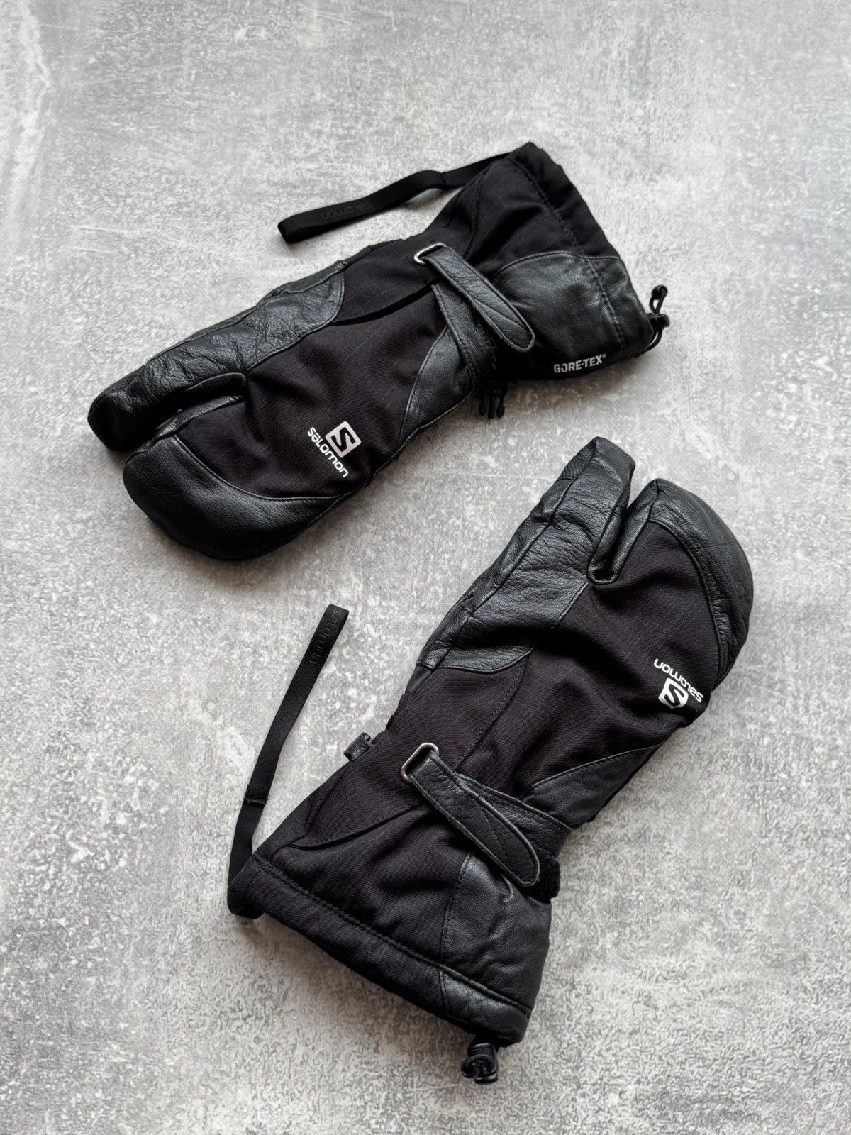 Salomon Salomon Trigger Mittens Leather Gore-Tex Lobster Gloves Size ONE SIZE - 1 Thumbnail