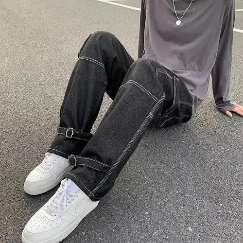 Other Retro Style Stitched Straight Leg Denim Trousers Size US 29 - 4 Thumbnail