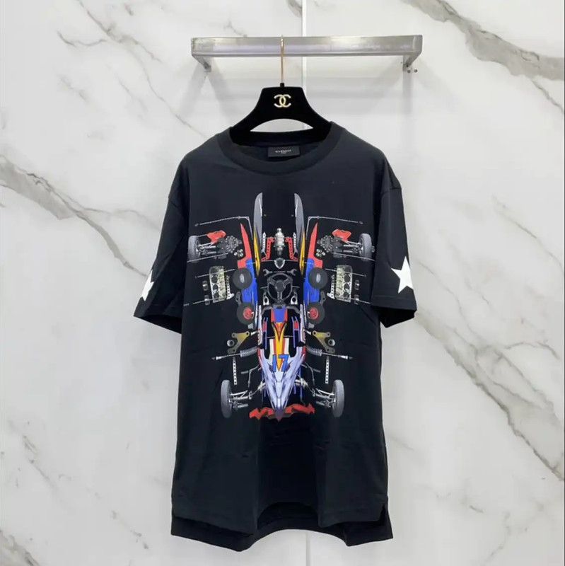 Givenchy Givenchy Black Short Sleeve Cotton Top 0089 Size L / US 10 / IT 46 - 1 Thumbnail
