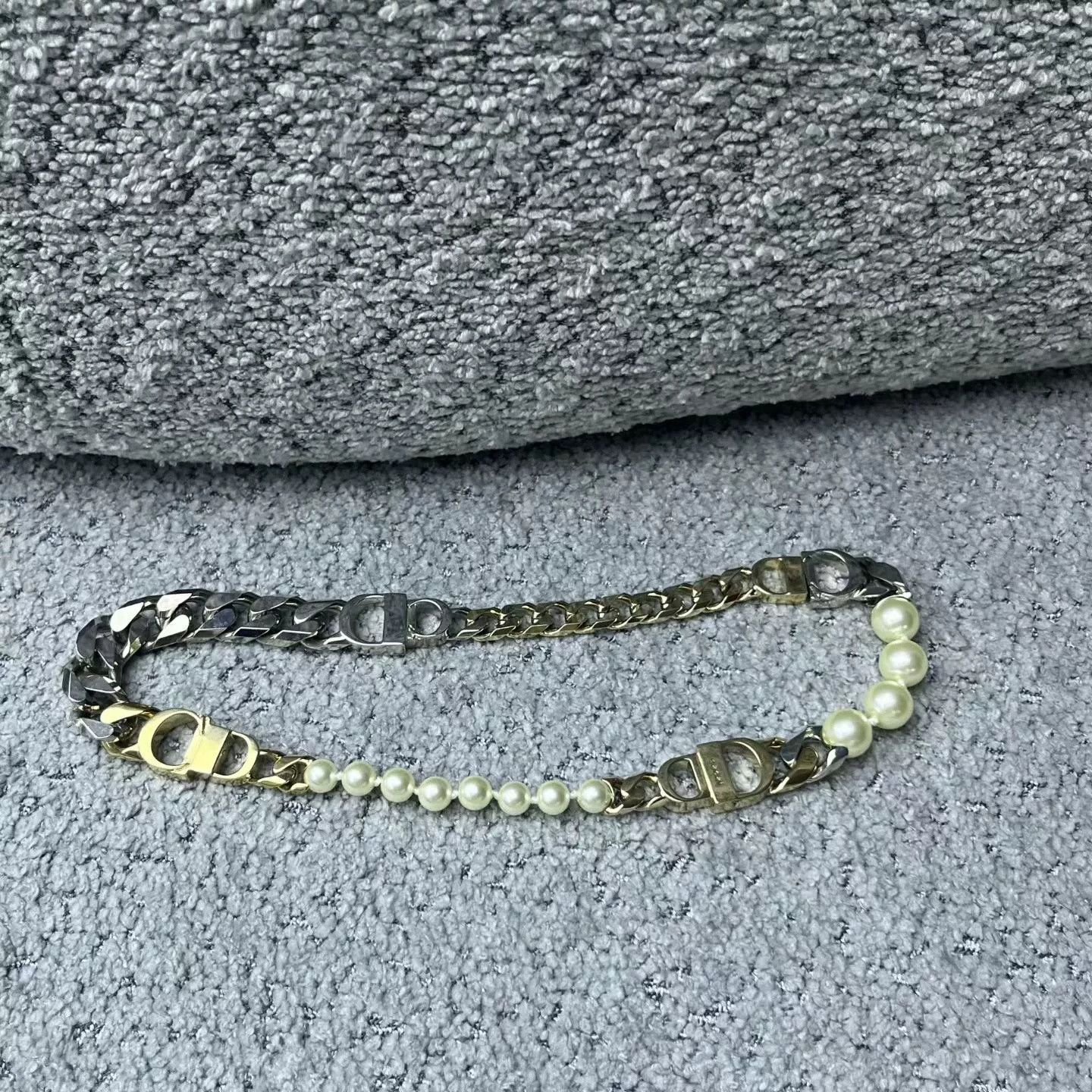 Dior Dior Gold Silver Plated Brass Necklace Size ONE SIZE - 1 Thumbnail