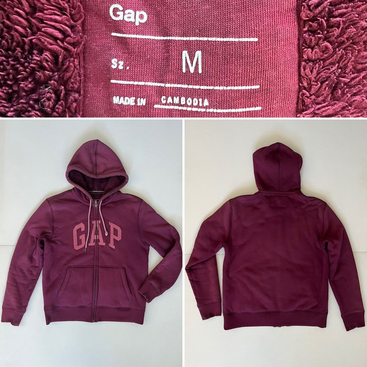 Gap The Gap Zip Up Hoodie, Fleece lined, Cotton Blend Jersey Size US M / EU 48-50 / 2 - 1 Thumbnail