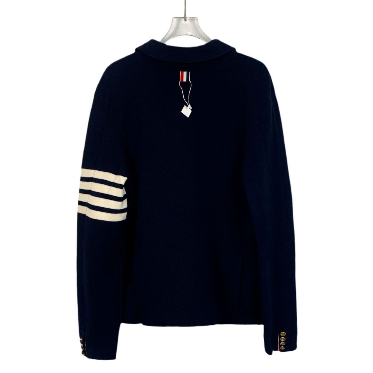 Thom Browne Thom Browne Navy Wool Blazer With Striped Arm & Gold Anchor Size XS / US 0-2 / IT 36-38 - 2 Thumbnail