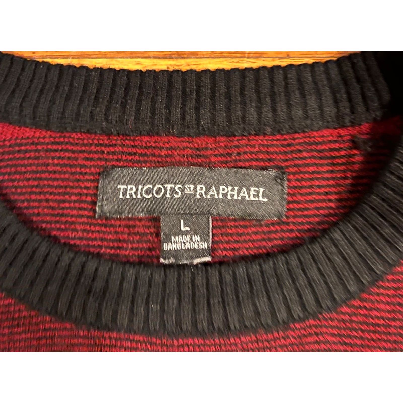 Vintage Tricots St Raphael Sweater Men's Large Red Black Plaid Size US L / EU 52-54 / 3 - 7 Thumbnail