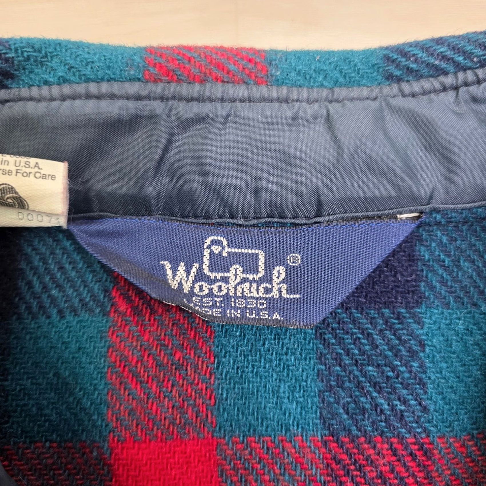 Vintage VINTAGE Woolrich Shirt Mens Plaid Wool Flannel Shacket Shacket Shirt Teal Red Made USA Large MENS Size US L / EU 52-54 / 3 - 5 Thumbnail