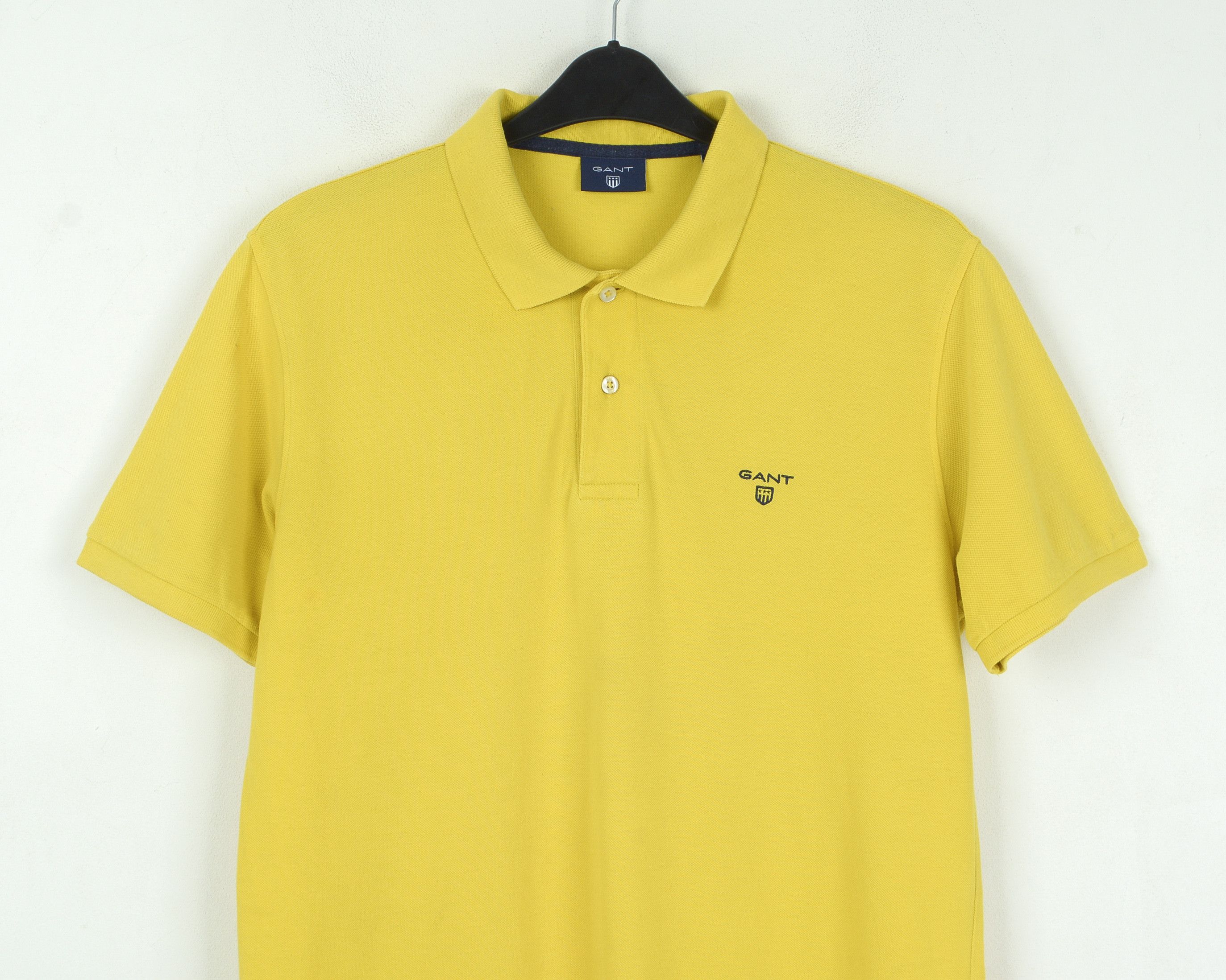 Gant Polo Shirt Short Sleeved Yellow Cotton Casual Top Button Size US L / EU 52-54 / 3 - 2 Thumbnail