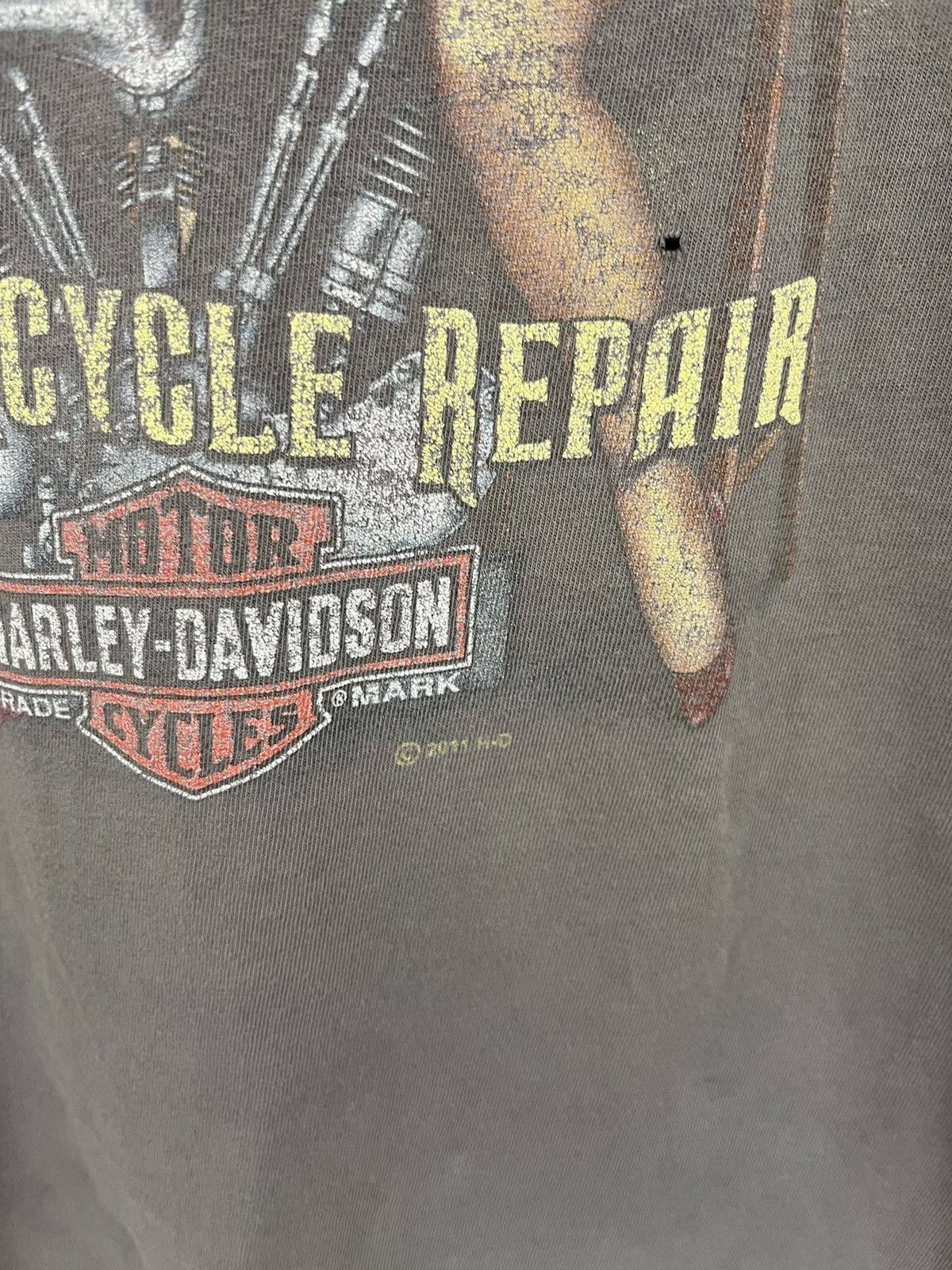 Harley Davidson Thrashed Sun Faded Distressed Y2K KANSAS Tee Size US XL / EU 56 / 4 - 9 Thumbnail