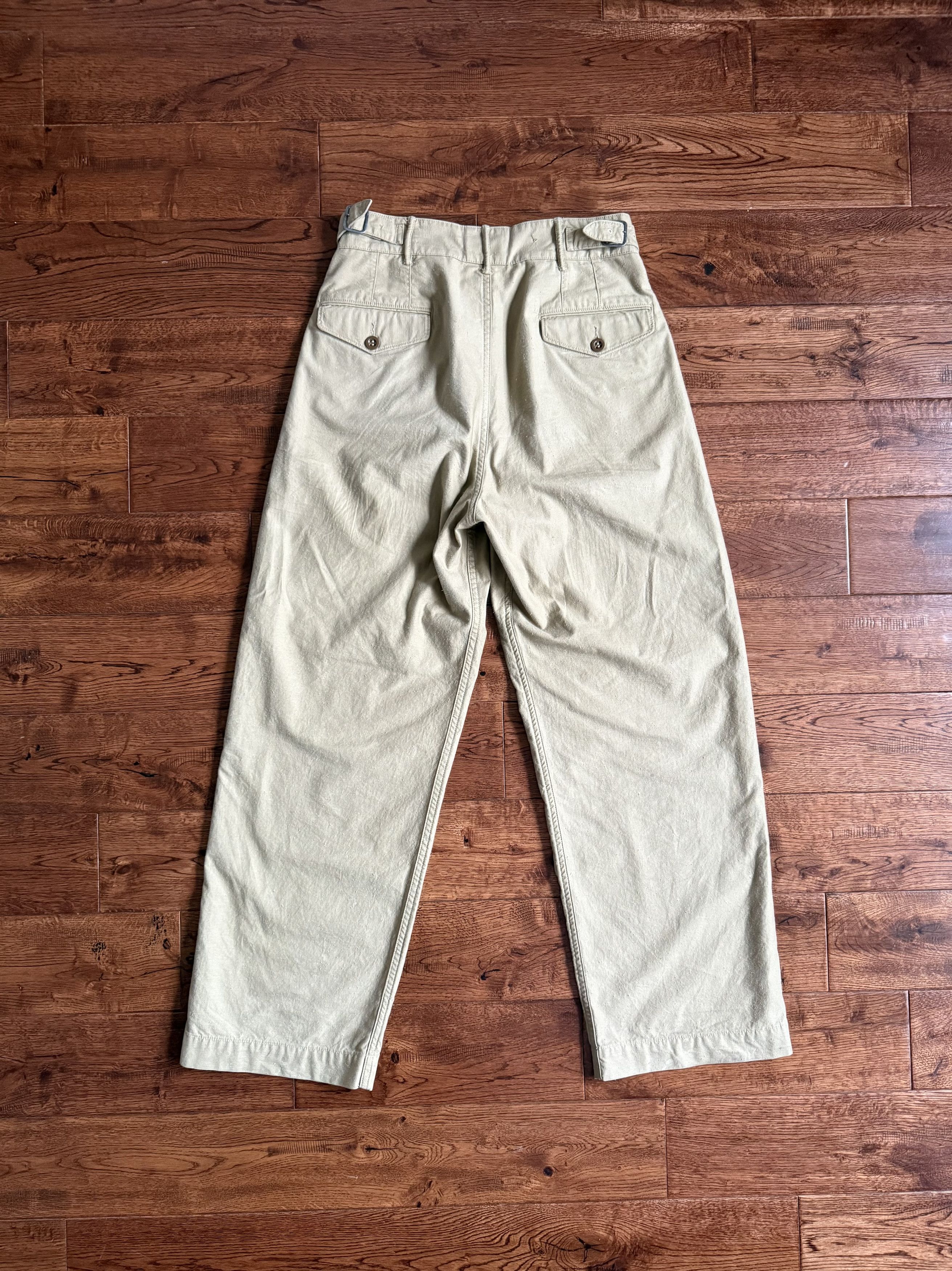 RRL Ralph Lauren Khaki Pleated Chino Trousers Size US 29 - 3 Thumbnail