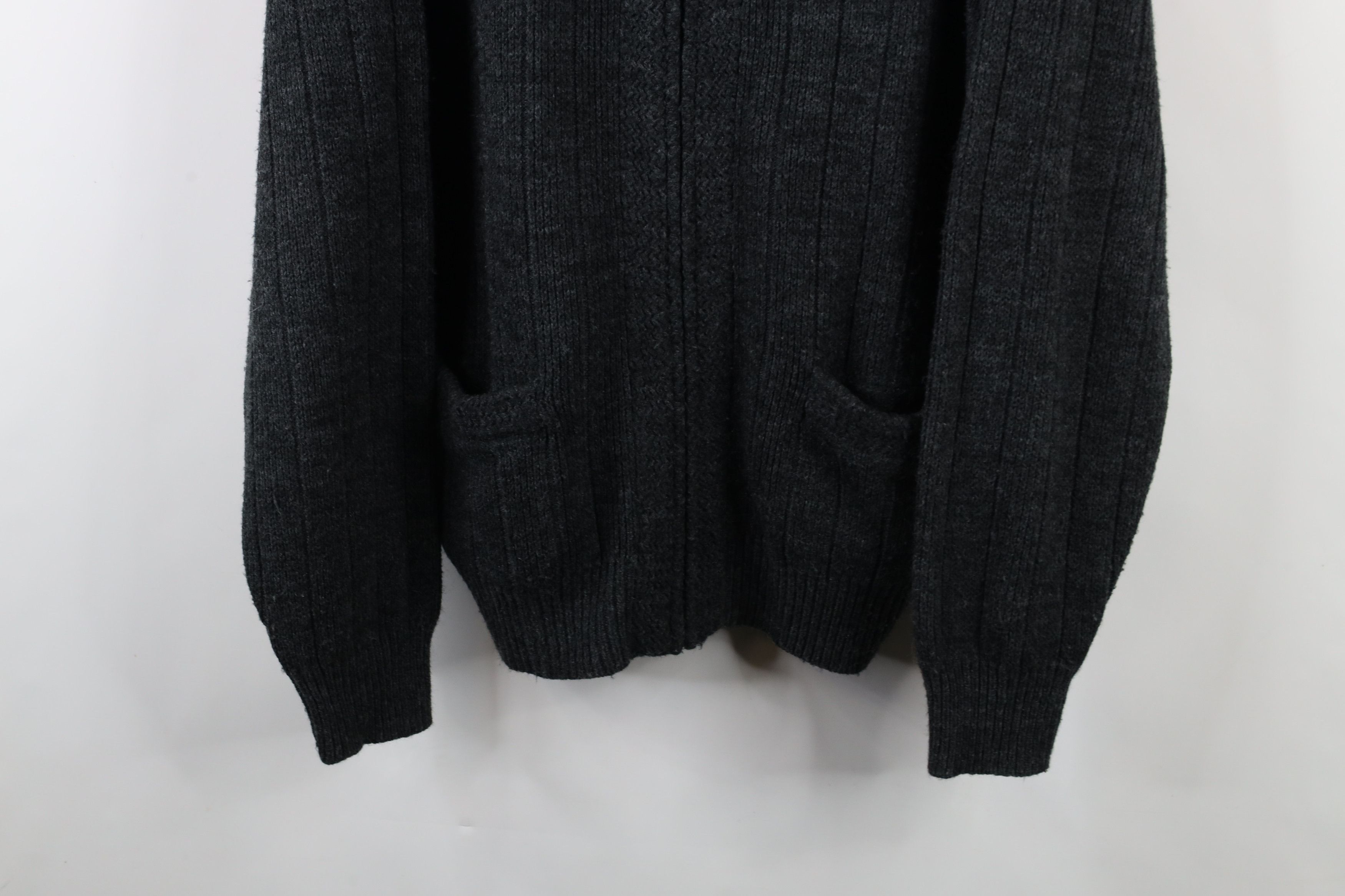 Vintage Vintage 90s Streetwear Ribbed Knit Full Zip Cardigan Sweater Size US XL / EU 56 / 4 - 3 Thumbnail