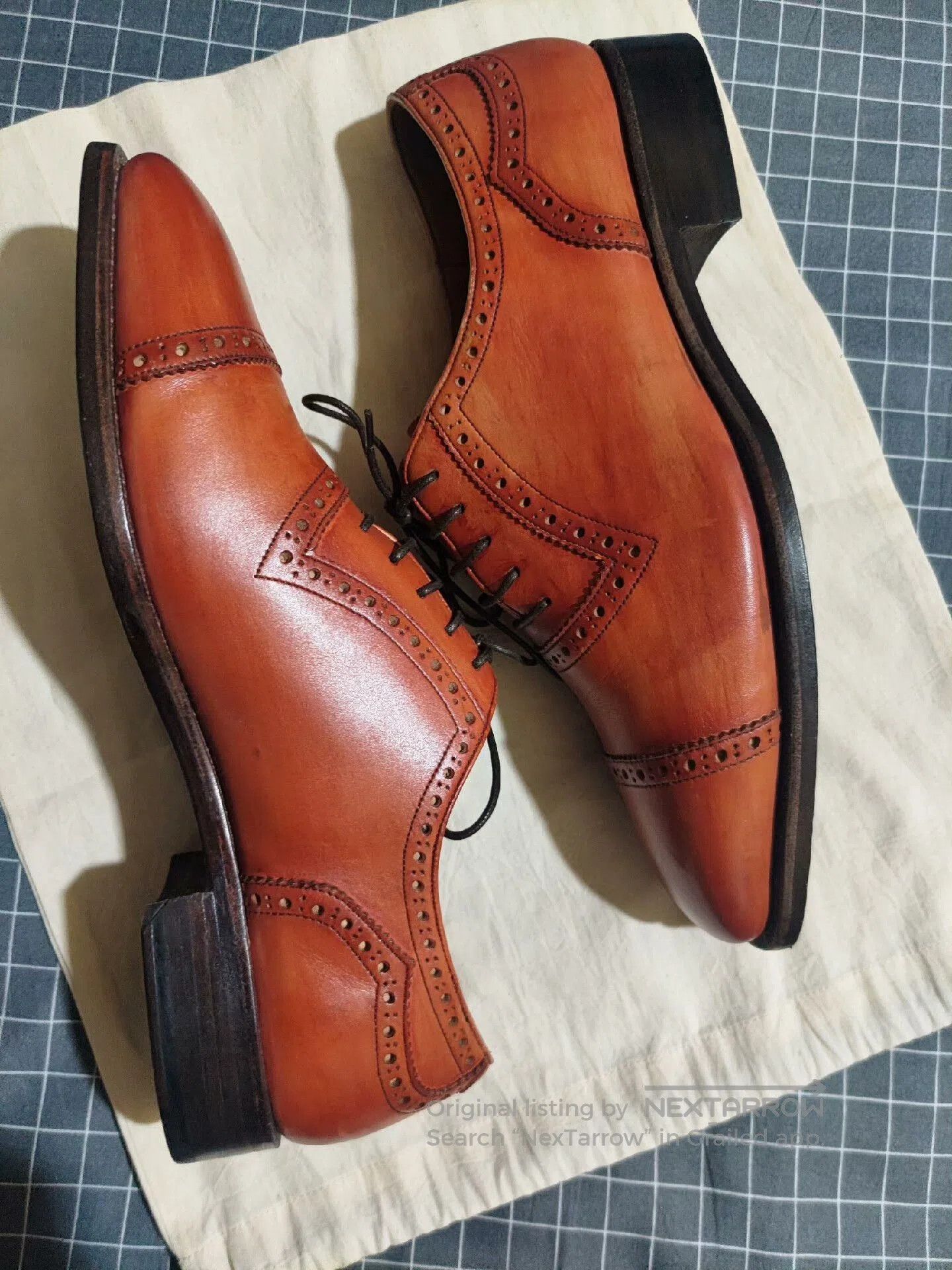 Vintage Goodyear Welt Leather Oxford Brogue. Size US 10 / EU 43 - 3 Thumbnail