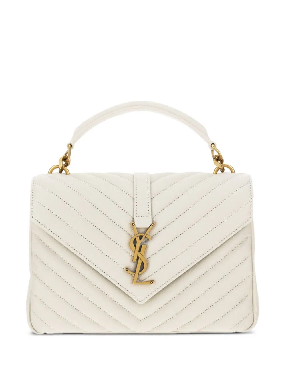 o1b1hav110225 Size: OS / College Medium Leather Bag in White