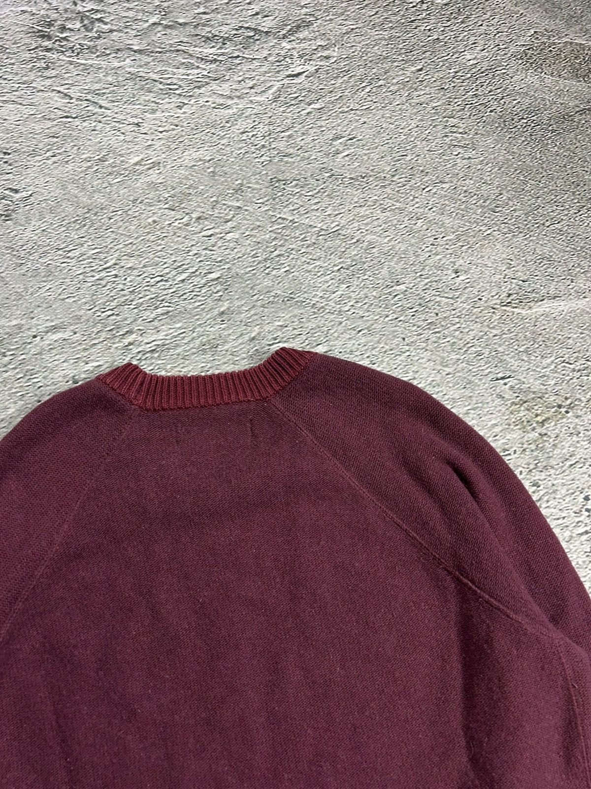 Stone Island × Vintage Stone island burgundy sweater knit Size US L / EU 52-54 / 3 - 9 Thumbnail