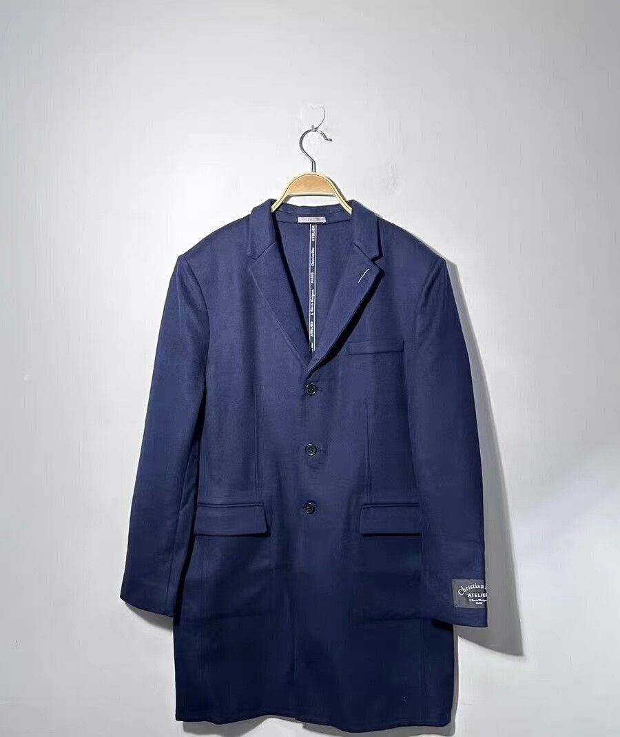 Dior Dior Cashmere Overcoat in Blue Size US L / EU 52-54 / 3 - 1 Thumbnail