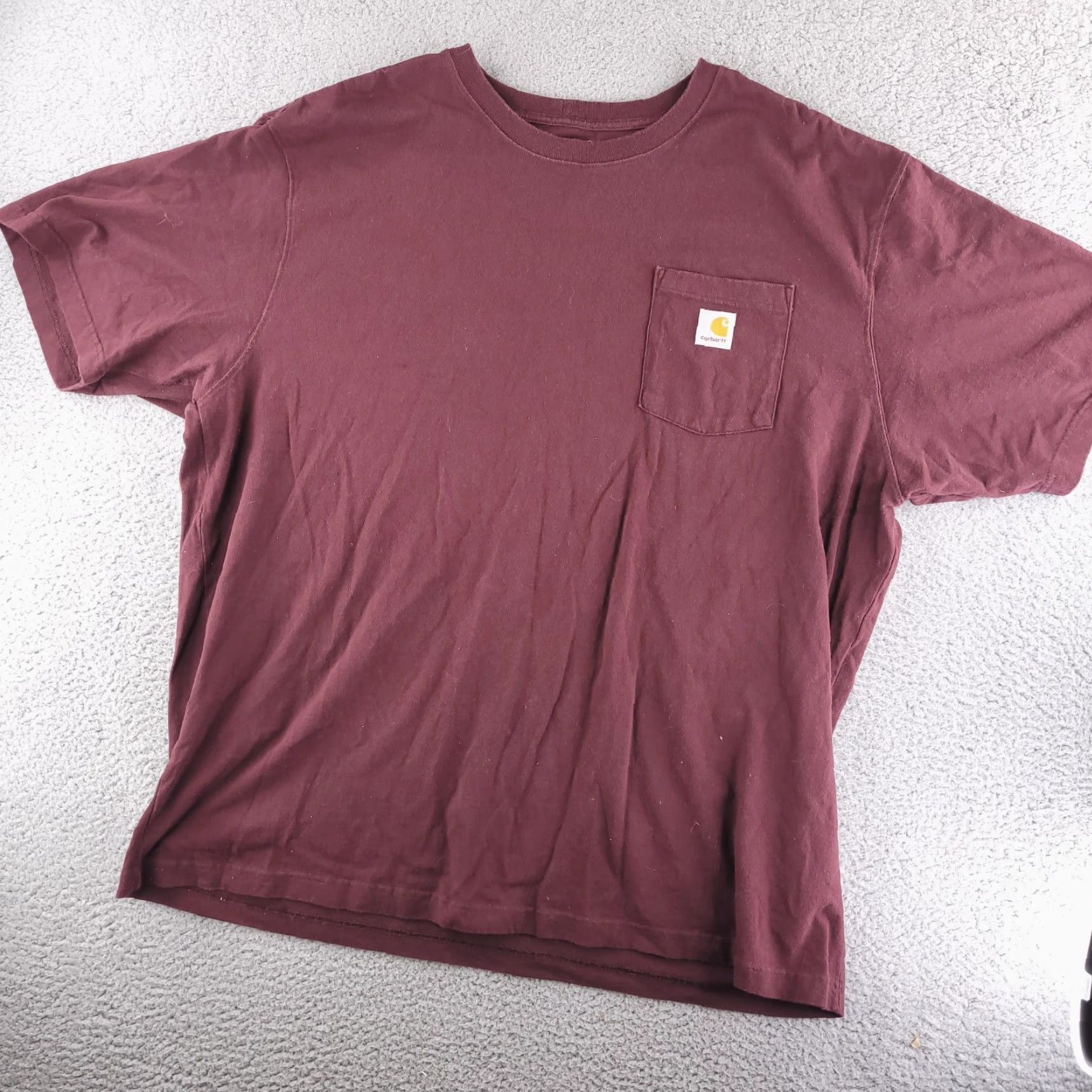 Carhartt Carhartt Shirt Mens 2XL Red Short Sleeve Pocket Crewneck Work Wine Logo Size US XXL / EU 58 / 5 - 2 Thumbnail