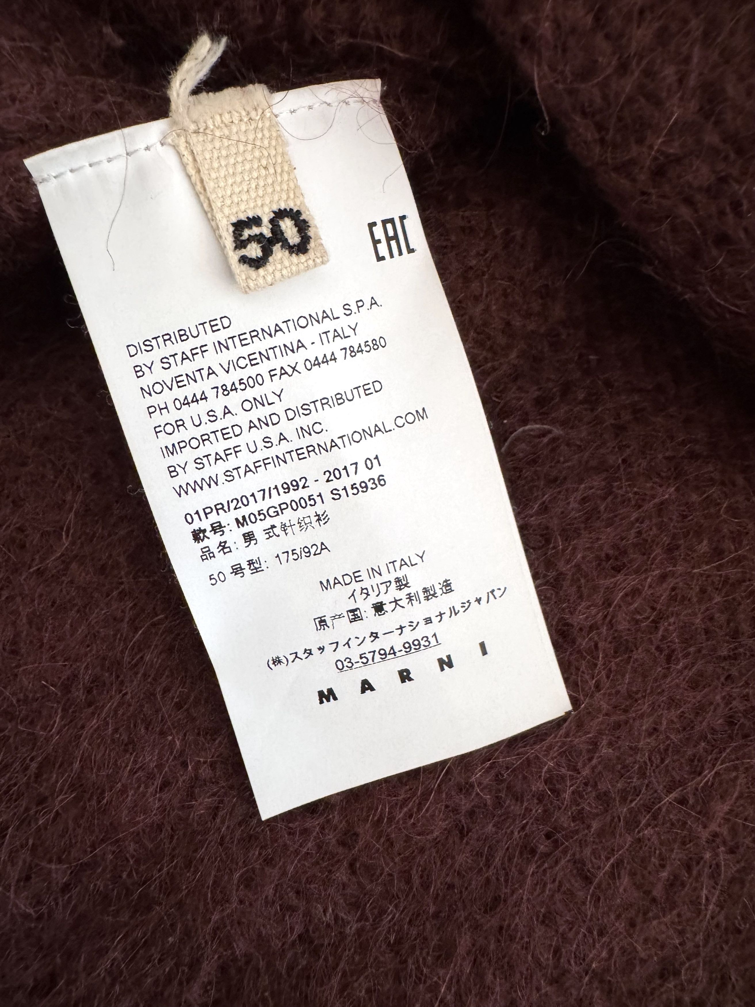 Marni Marni Sweater Blue Burgundy Mohair Wool Crew Neck IT 50 Size US M / EU 48-50 / 2 - 6 Thumbnail