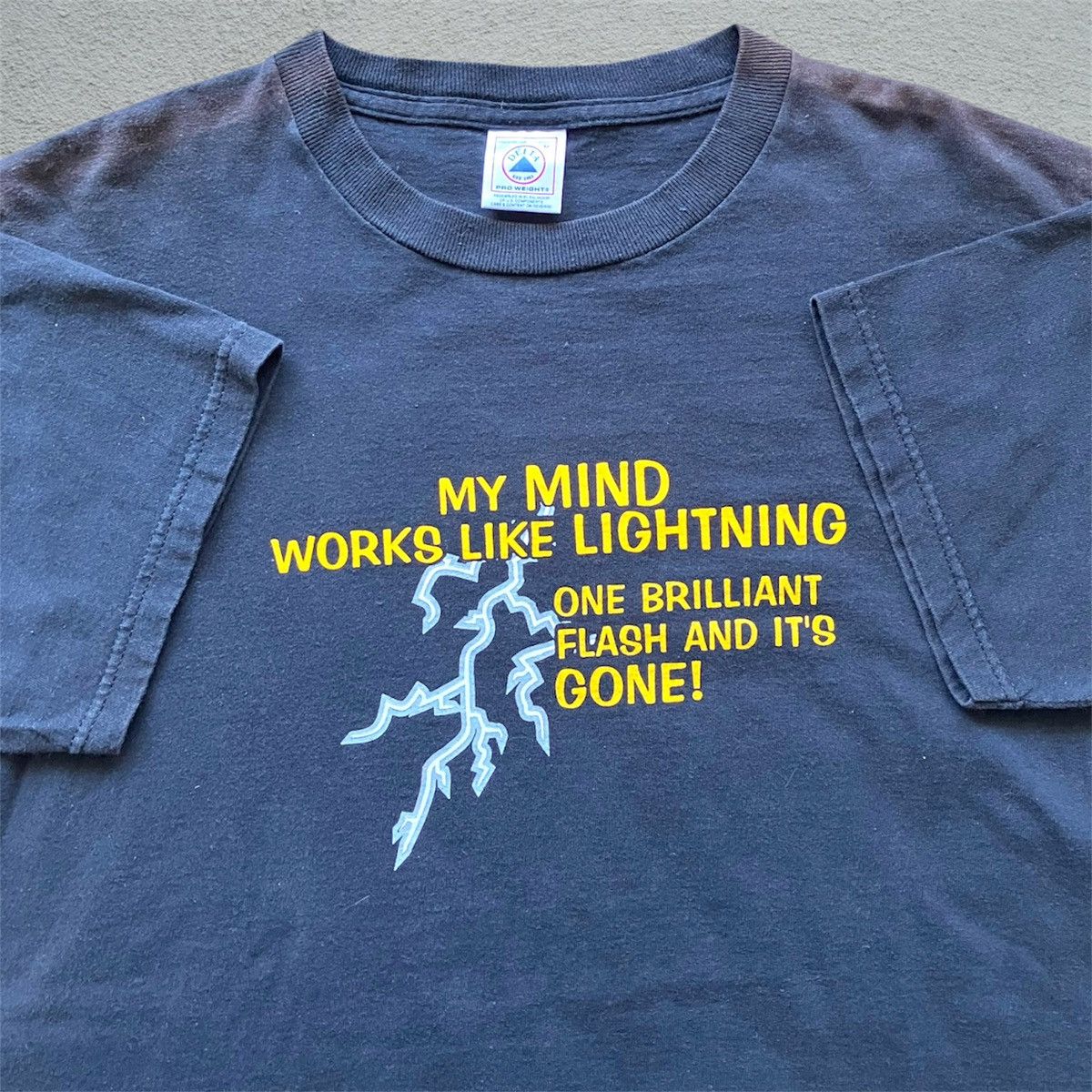 Delta Vintage Y2K Quote Tee Shirt lightning text humor comedy 90s Size US M / EU 48-50 / 2 - 1 Thumbnail