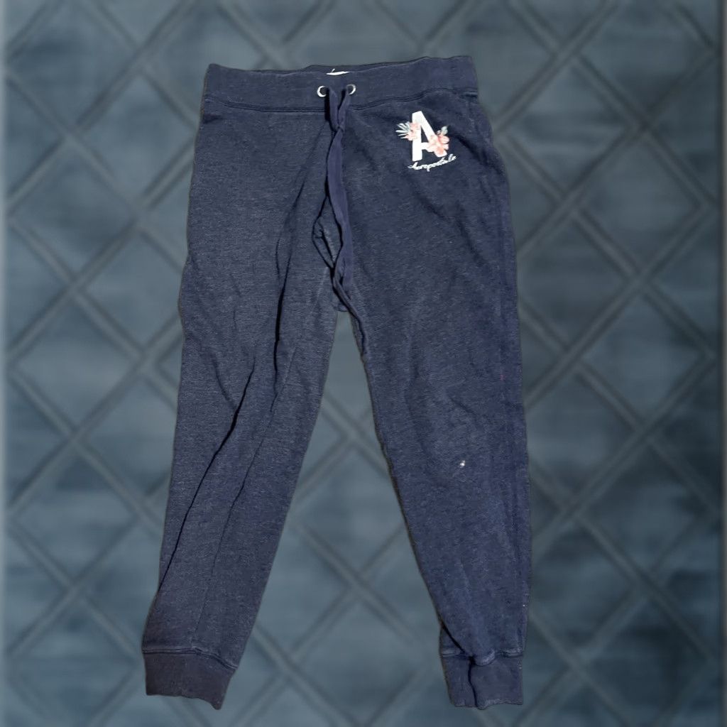 Vintage Aeropostale Women's Sweatpants Blue Elastic Waist Medium Flaw Size 32" / US 10 / IT 46 - 1 Thumbnail